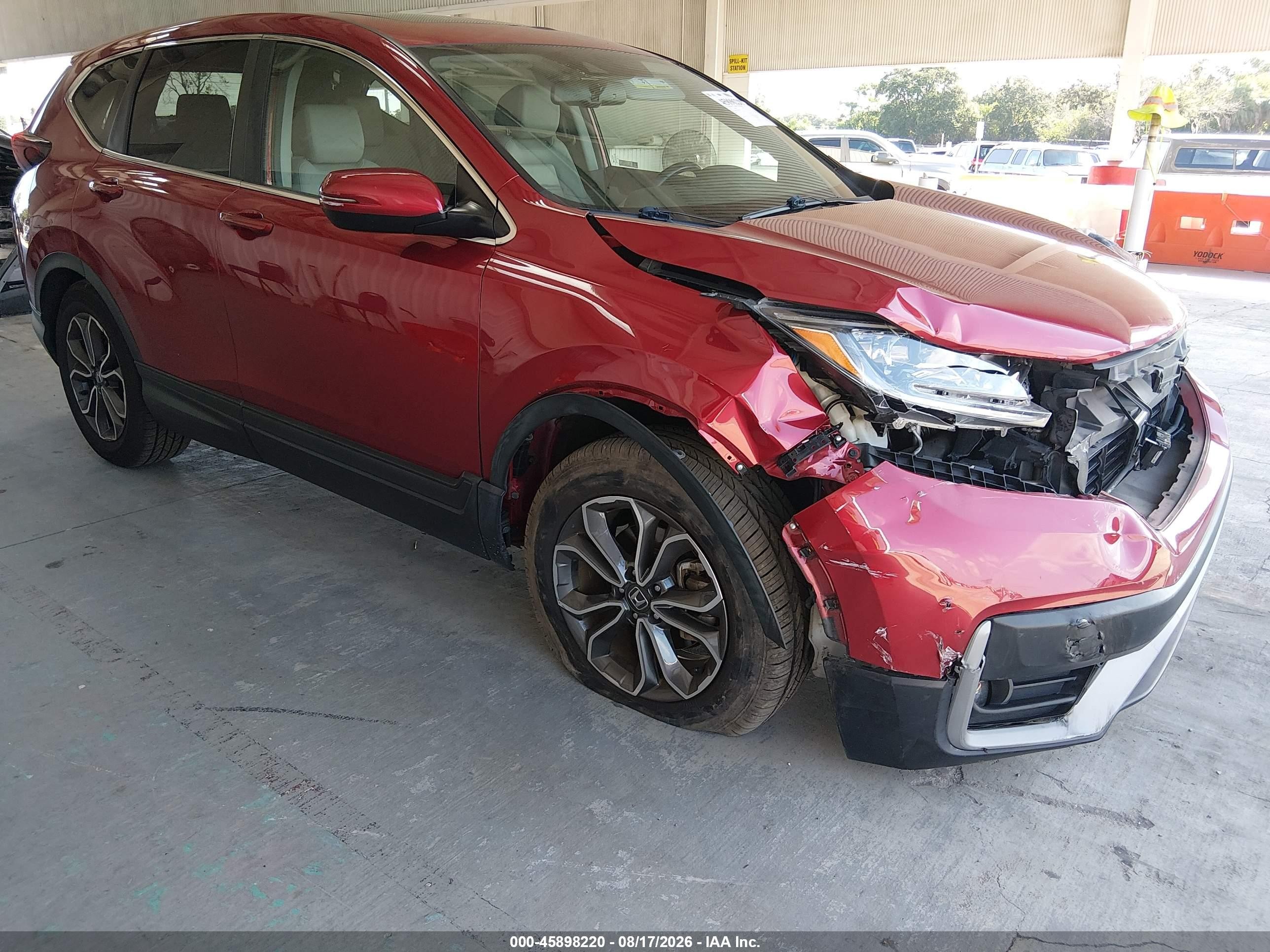 2021 Honda Cr-v 2wd Ex-l Red vin: 2HKRW1H81MH419487