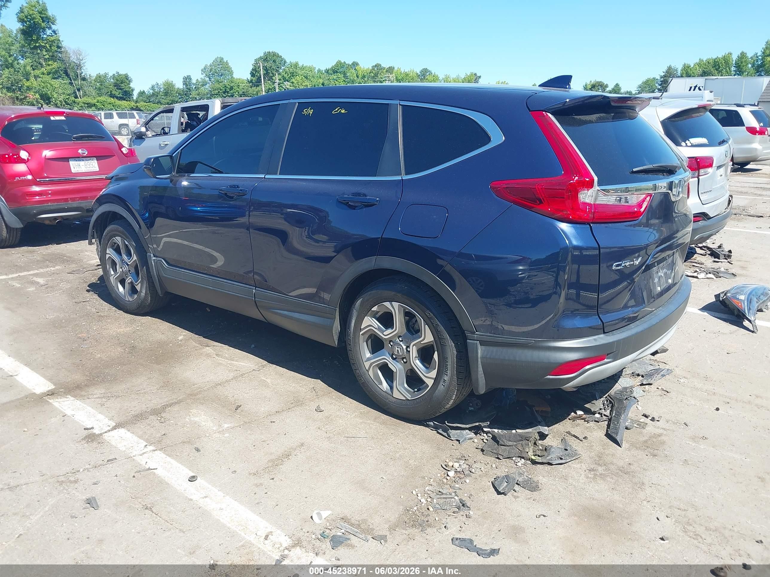 2019 Honda Cr-v Ex-l Blue vin: 2HKRW1H86KH504516