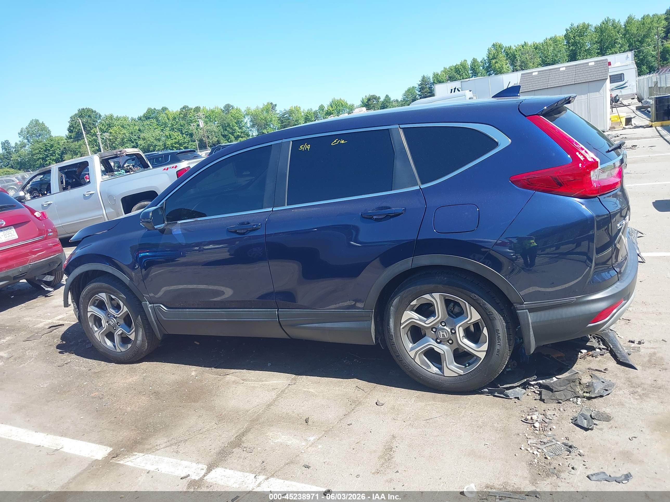 2019 Honda Cr-v Ex-l Blue vin: 2HKRW1H86KH504516