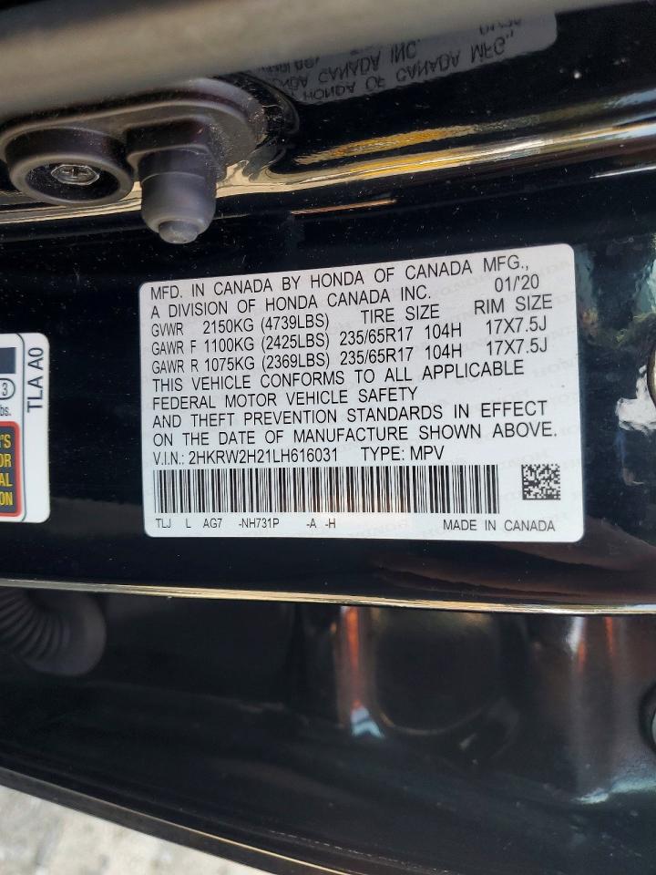 2020 Honda Cr-v Lx Черный vin: 2HKRW2H21LH616031