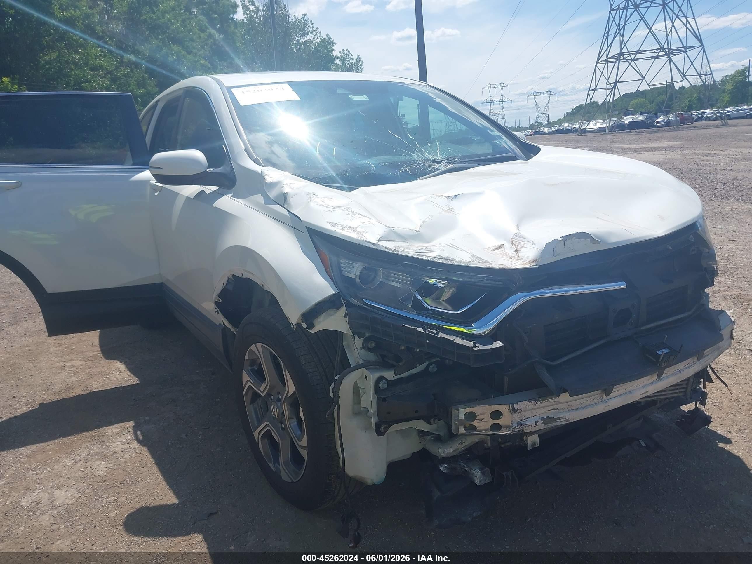 2017 Honda Cr-v Ex White vin: 2HKRW2H56HH673178