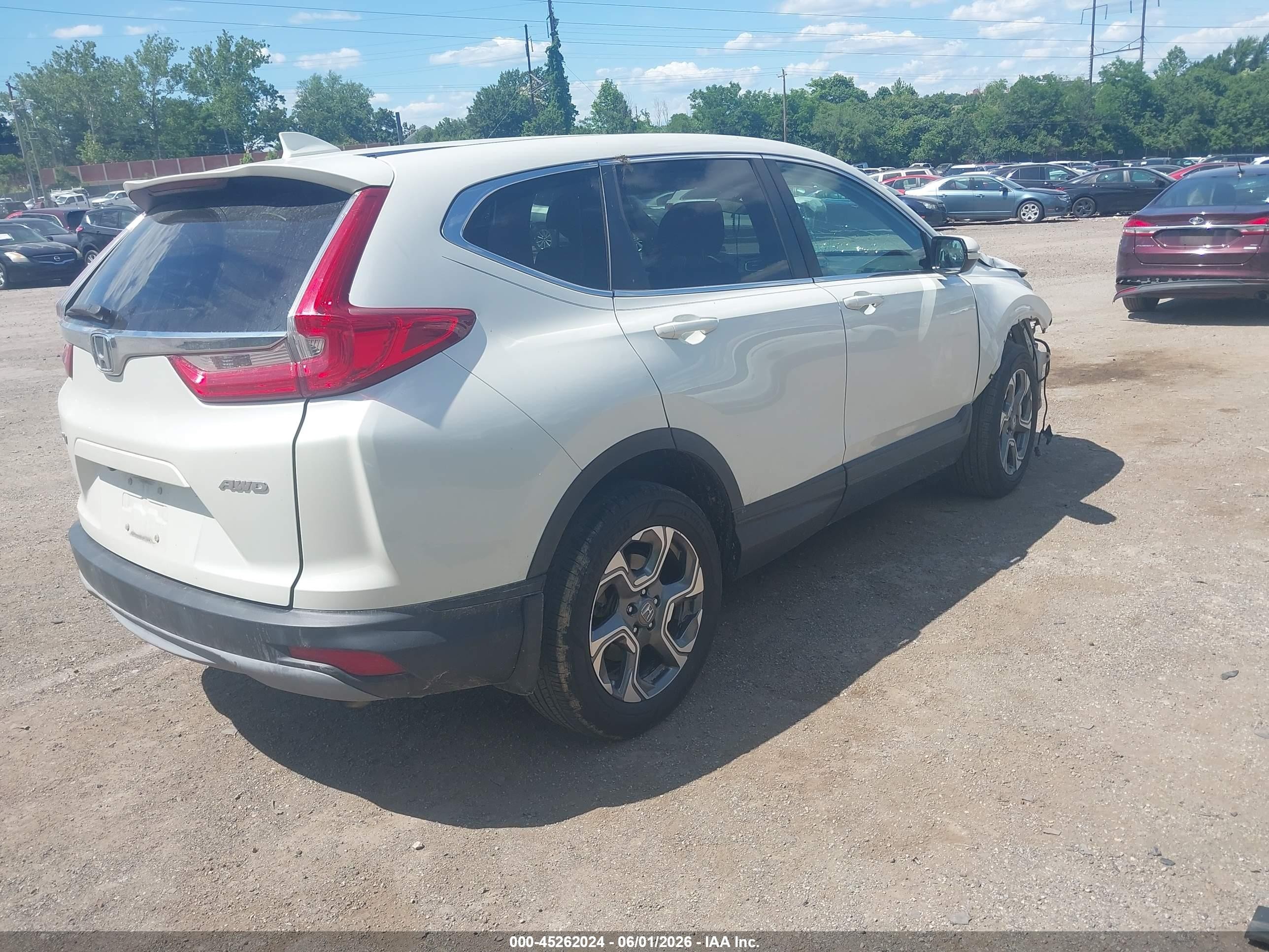 2017 Honda Cr-v Ex White vin: 2HKRW2H56HH673178