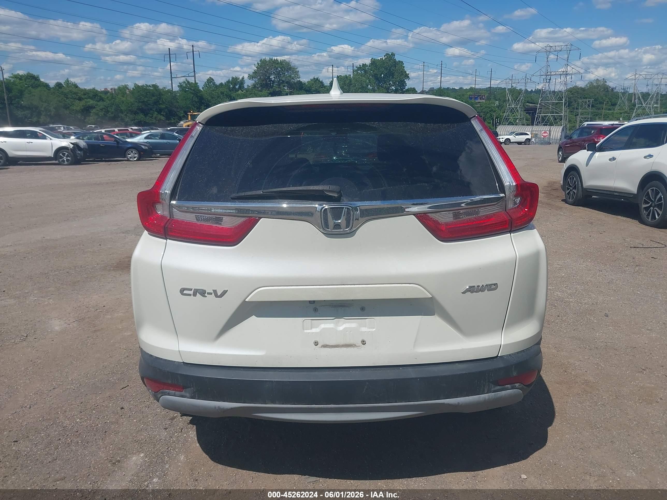 2017 Honda Cr-v Ex White vin: 2HKRW2H56HH673178