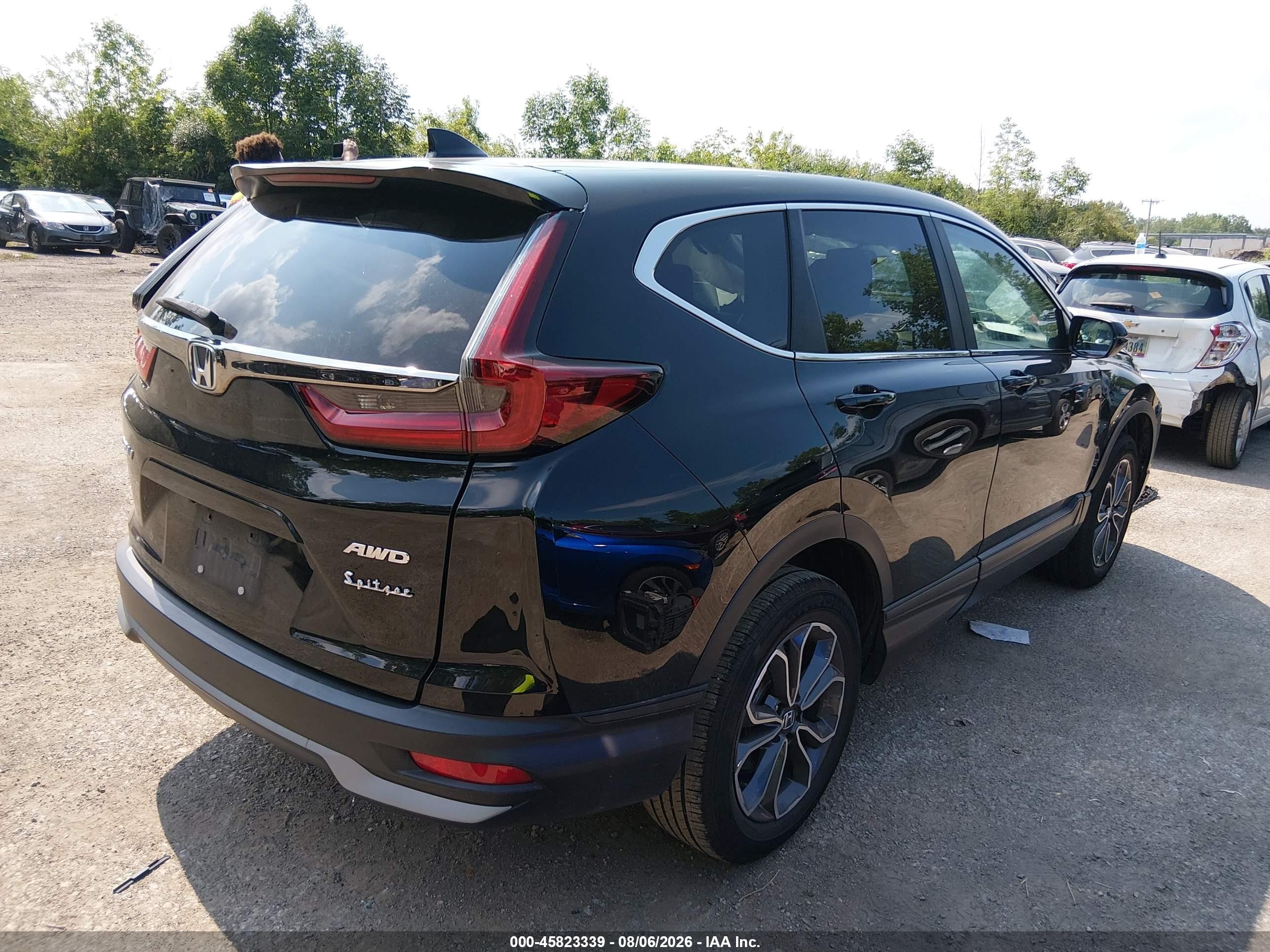 2022 Honda Cr-v Awd Ex Черный vin: 2HKRW2H56NH658384