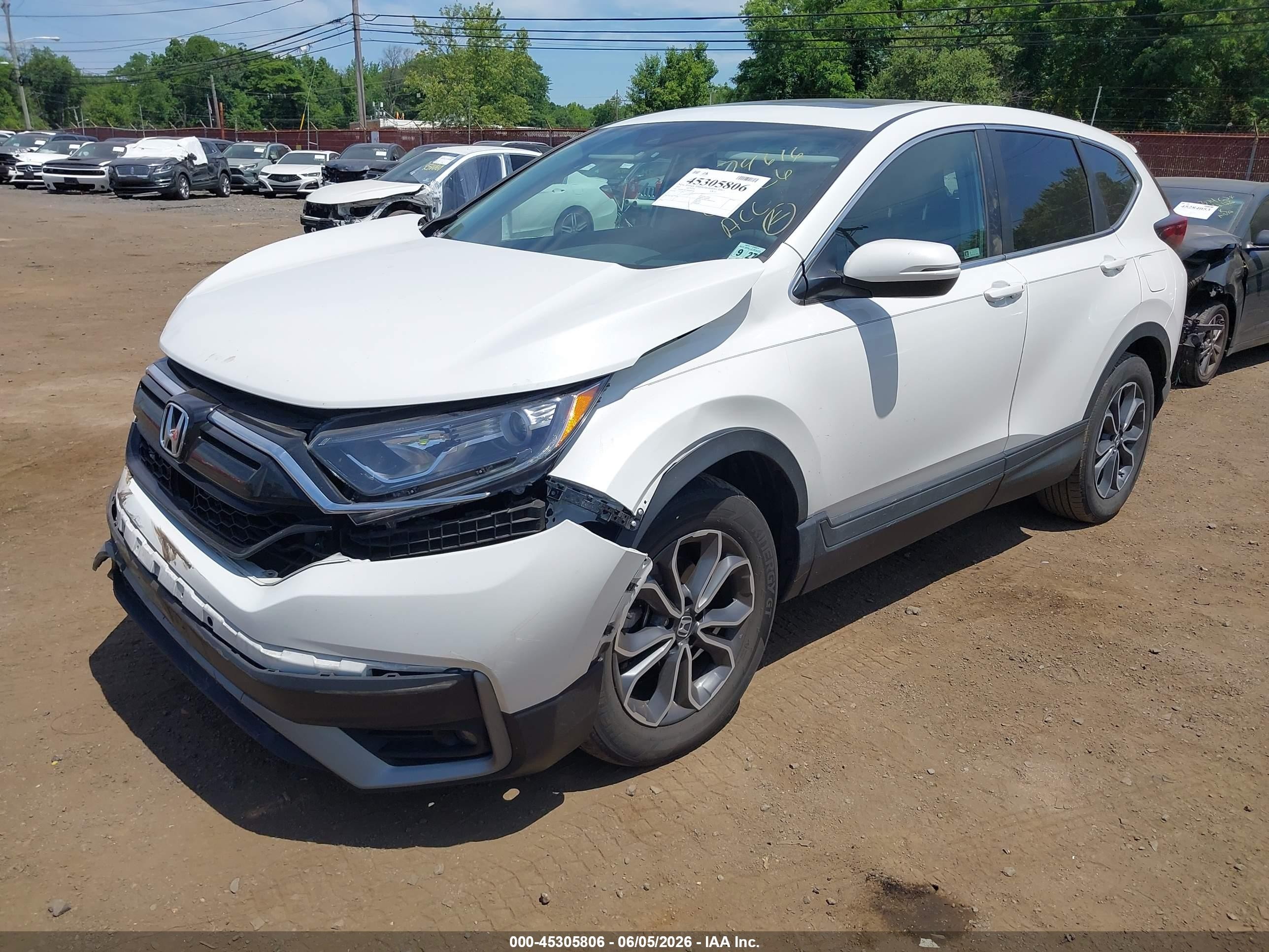 2022 Honda Cr-v Awd Ex White vin: 2HKRW2H57NH669328