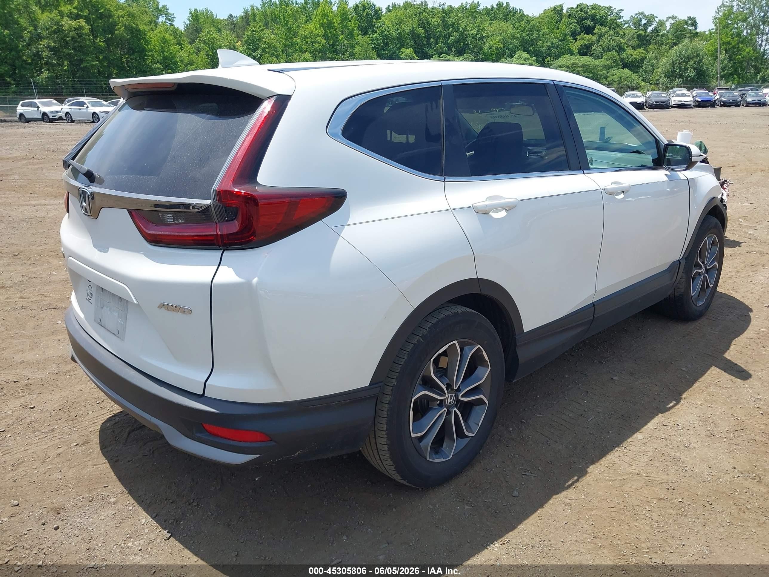 2022 Honda Cr-v Awd Ex White vin: 2HKRW2H57NH669328