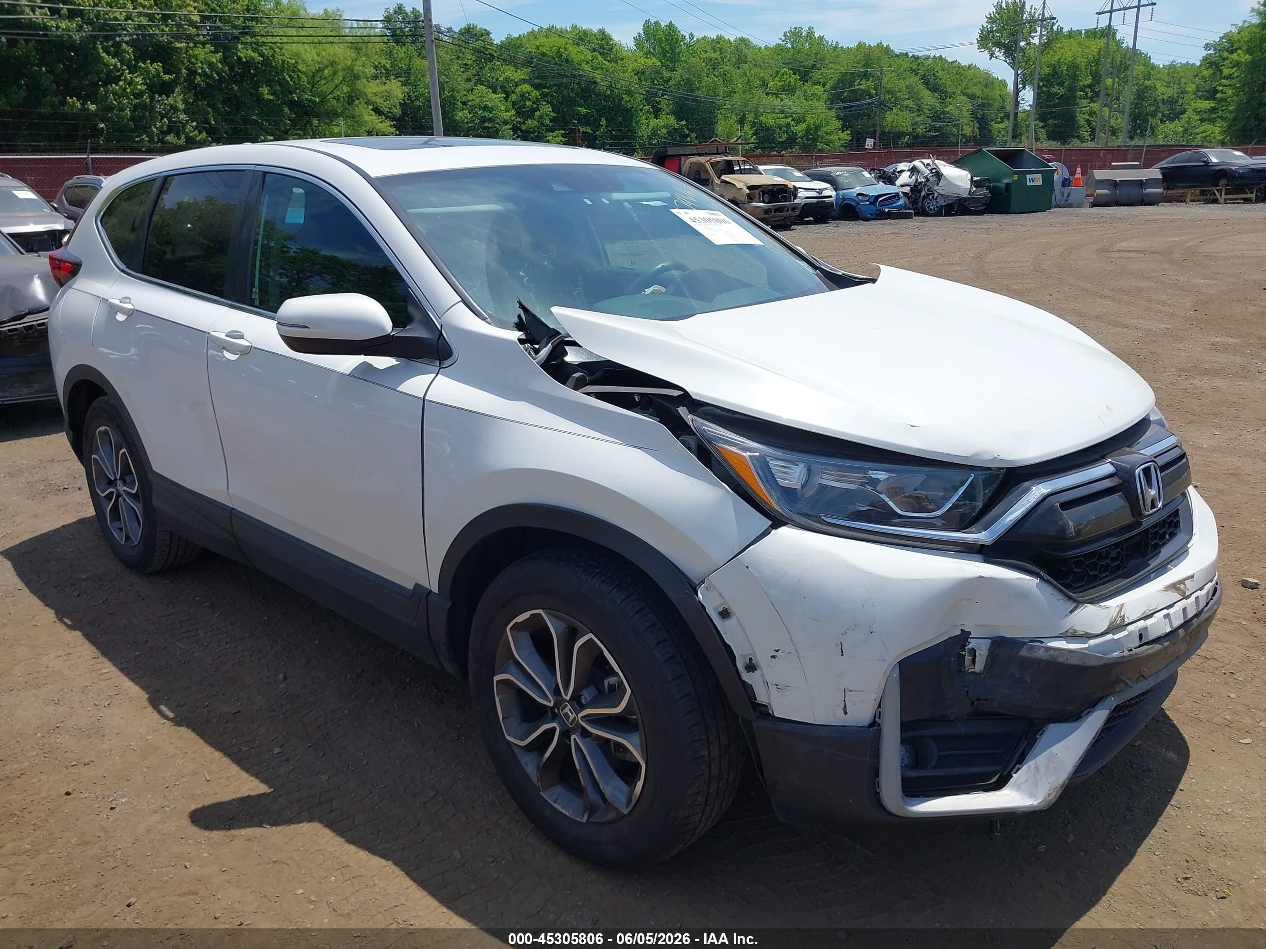 2022 Honda Cr-v Awd Ex White vin: 2HKRW2H57NH669328