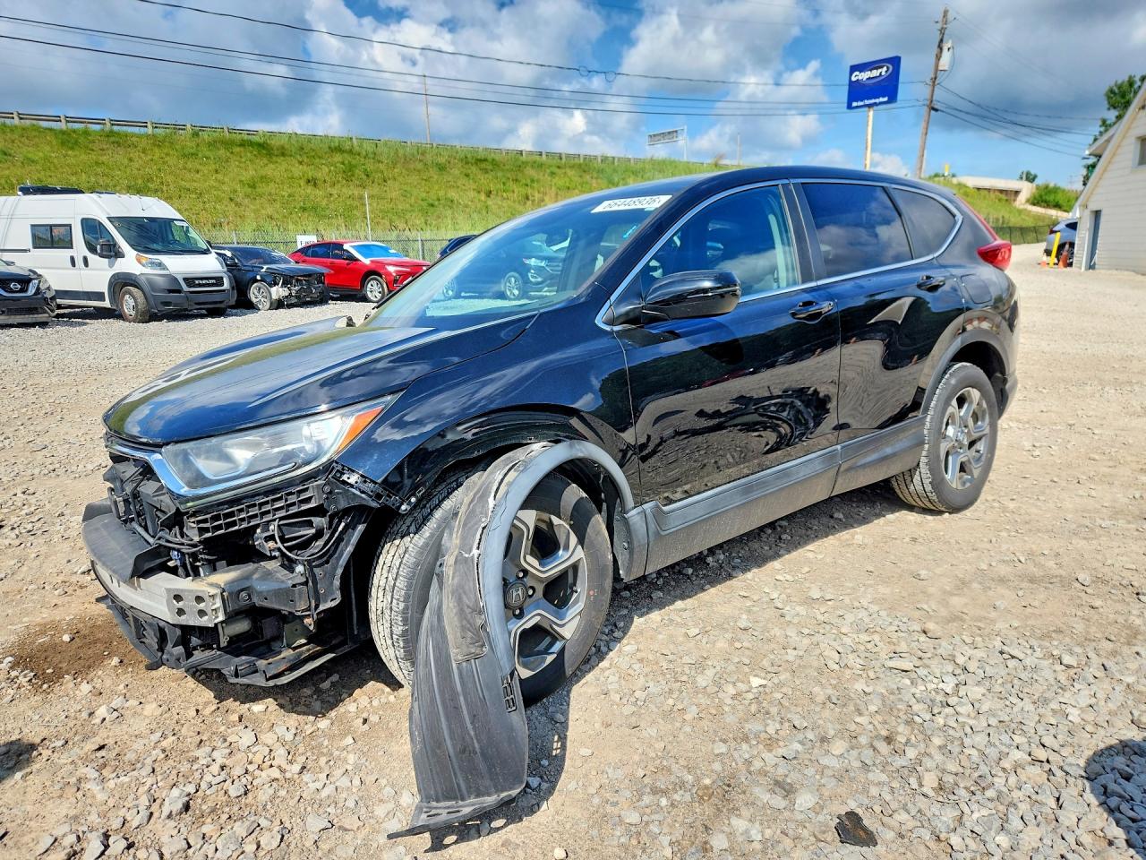 2018 Honda Cr-v Ex Черный vin: 2HKRW2H59JH601896