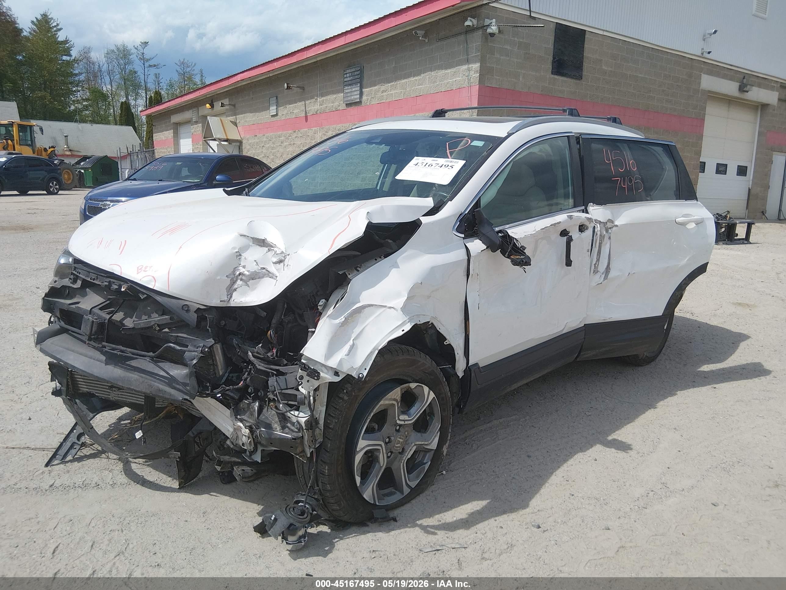 2019 Honda Cr-v Ex-l White vin: 2HKRW2H80KH672187