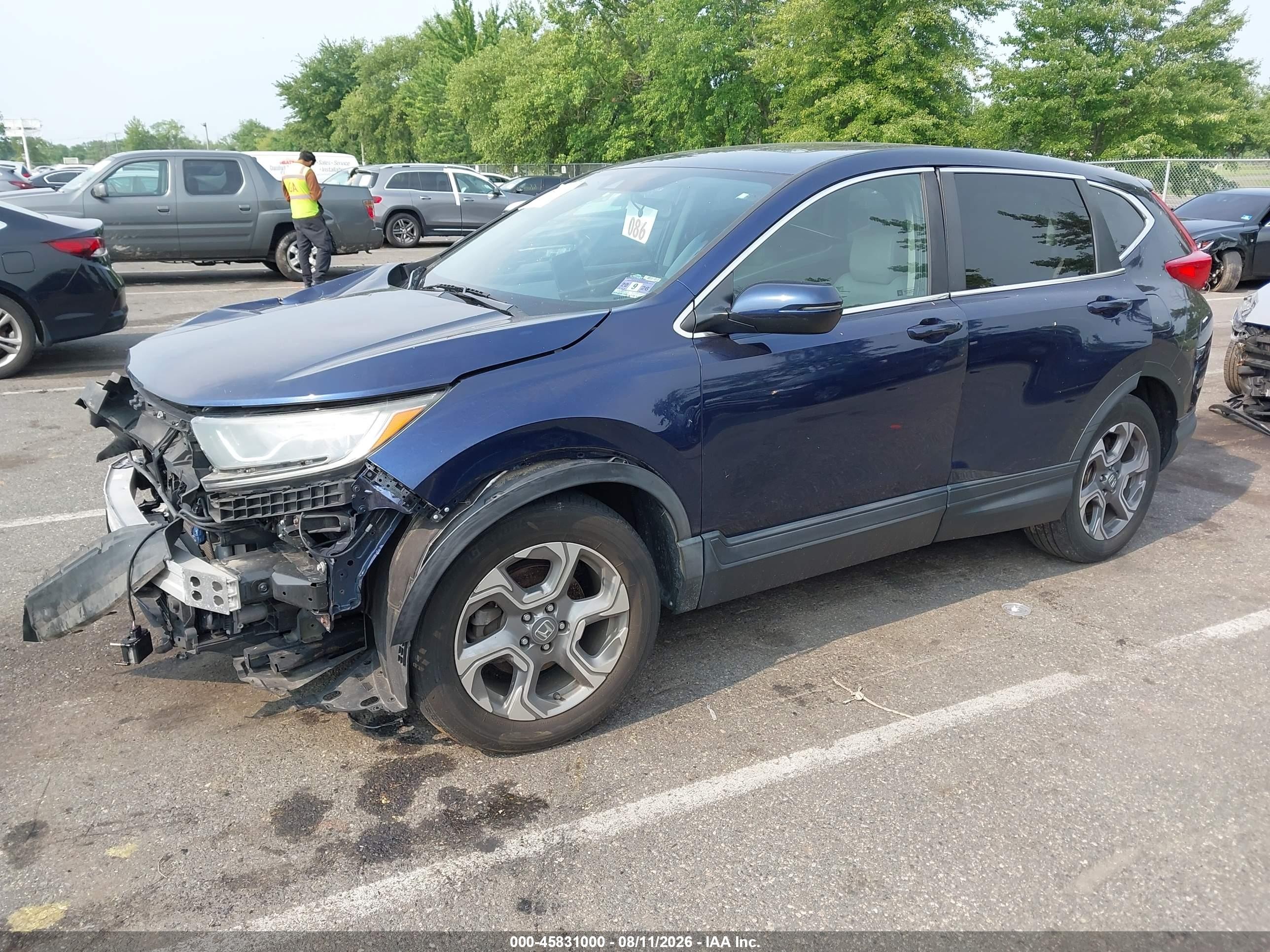 2017 Honda Cr-v Ex-l/ex-l Navi Dark Blue vin: 2HKRW2H86HH679301