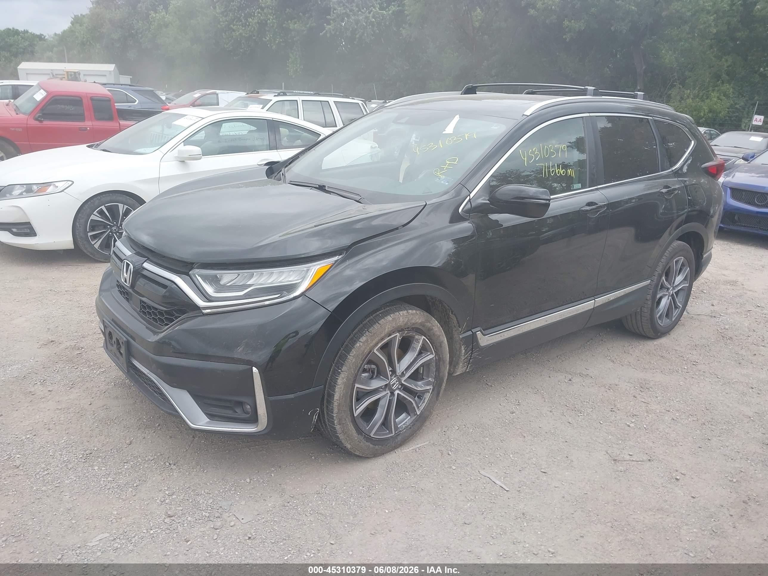 2021 Honda Cr-v Awd Touring Black vin: 2HKRW2H97MH640378