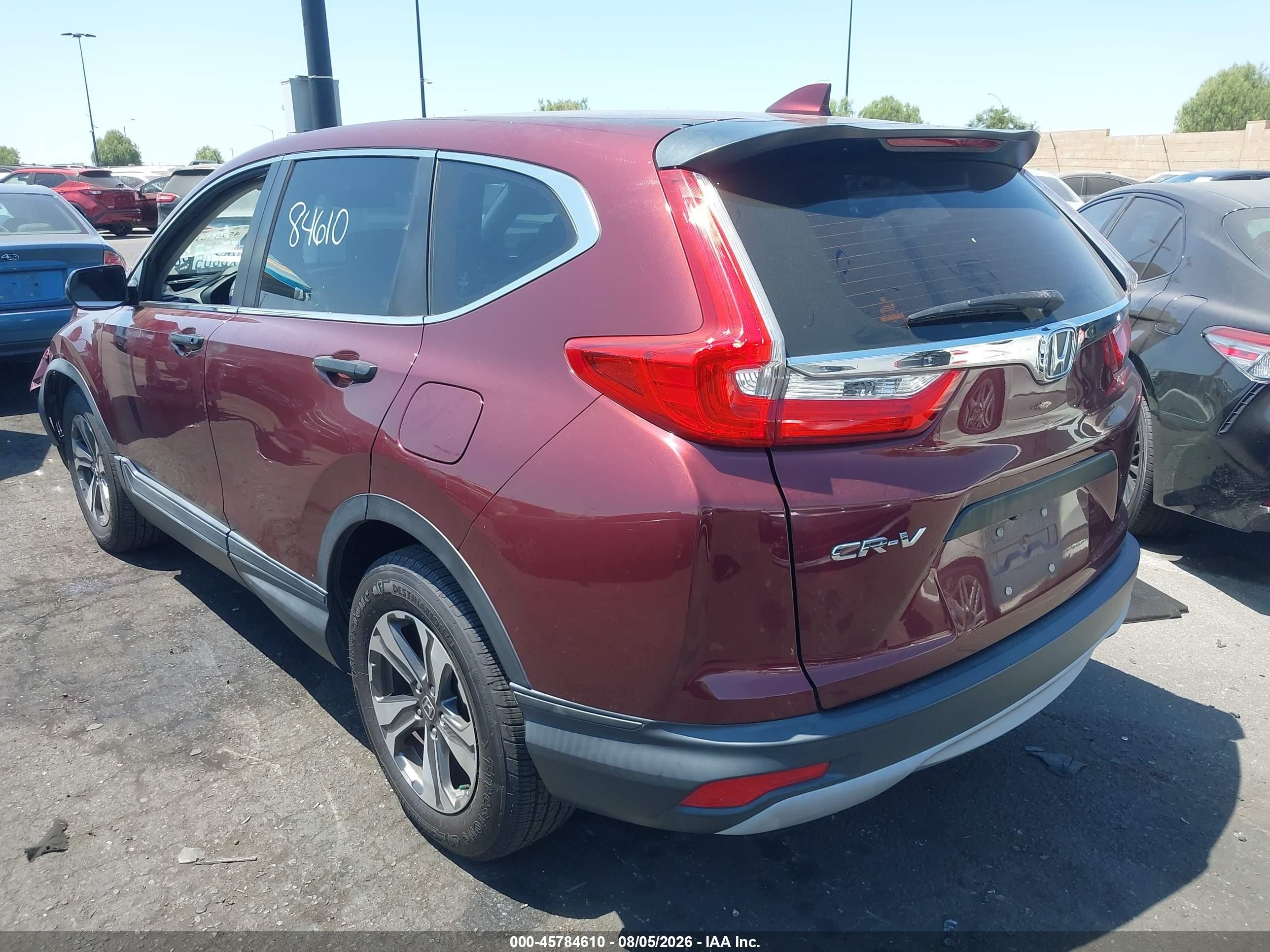 2018 Honda Cr-v Lx Burgundy vin: 2HKRW5H32JH405301