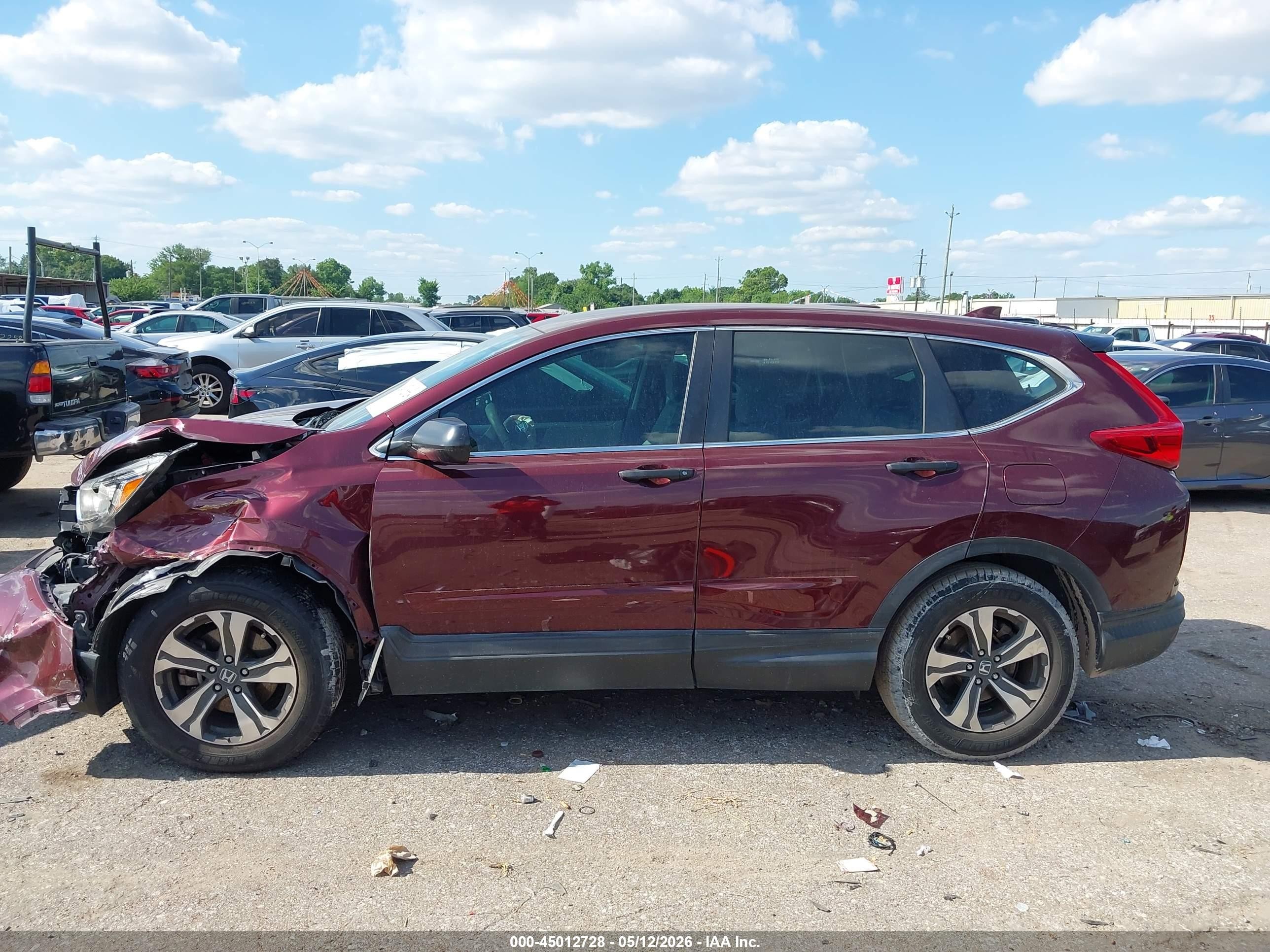 2018 Honda Cr-v Lx Burgundy vin: 2HKRW5H33JH420423