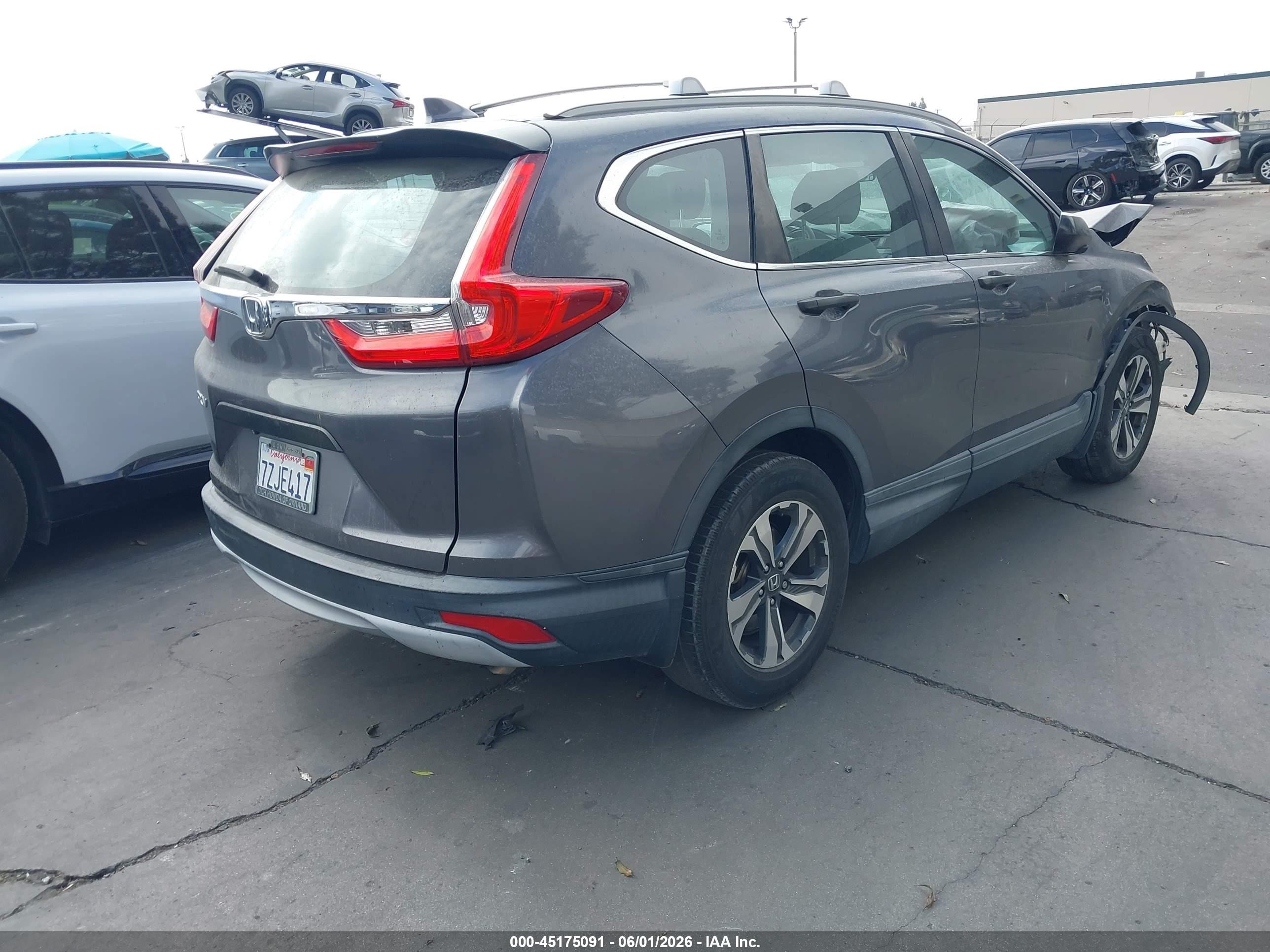 2017 Honda Cr-v Lx Серый vin: 2HKRW5H38HH403191