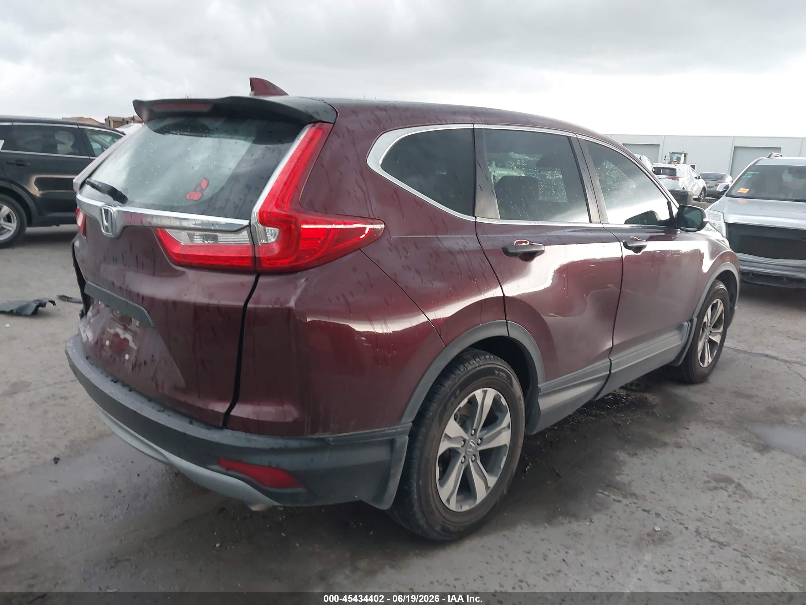 2018 Honda Cr-v Lx Бордовый vin: 2HKRW5H39JH415582
