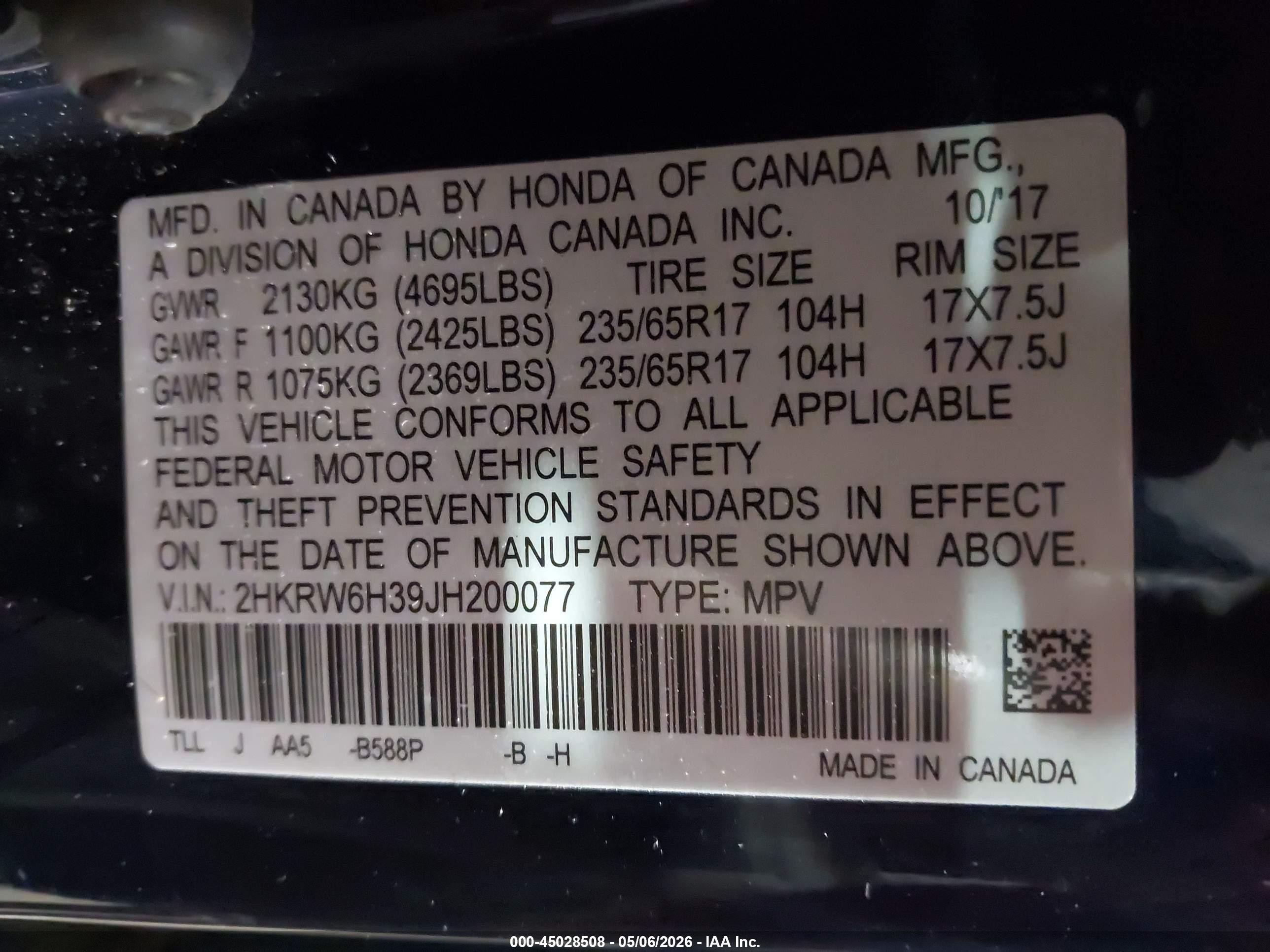 2018 Honda Cr-v Lx Синий vin: 2HKRW6H39JH200077