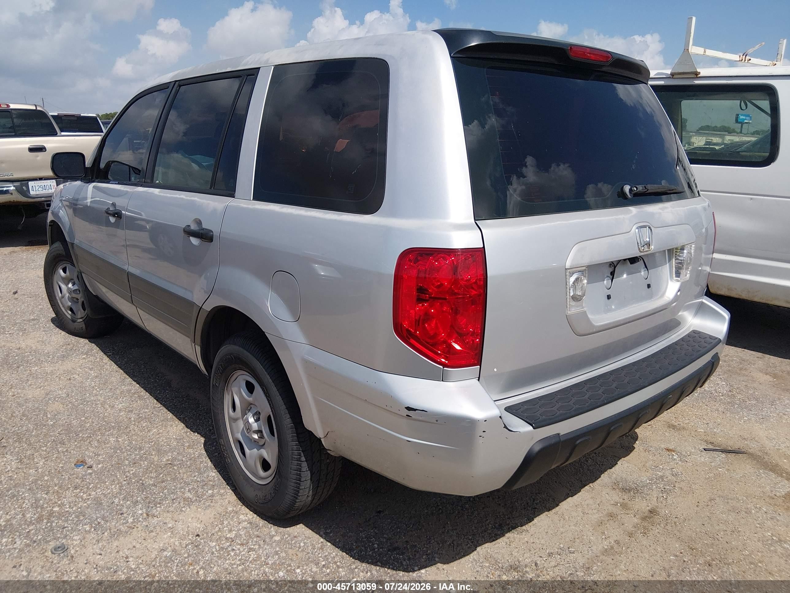 2005 Honda Pilot Lx Серебряный vin: 2HKYF18105H551916