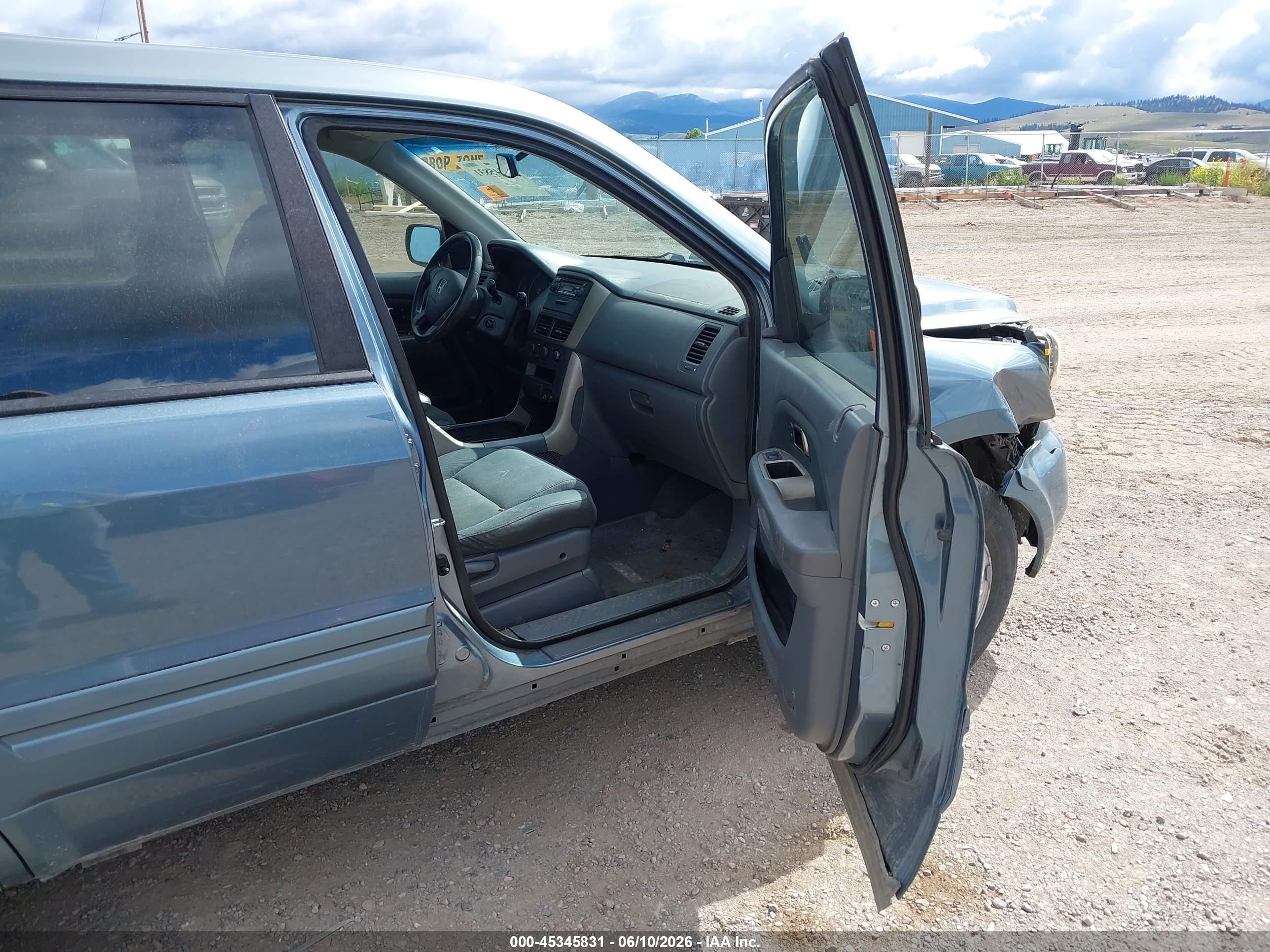 2006 Honda Pilot Lx Blue vin: 2HKYF18106H562979