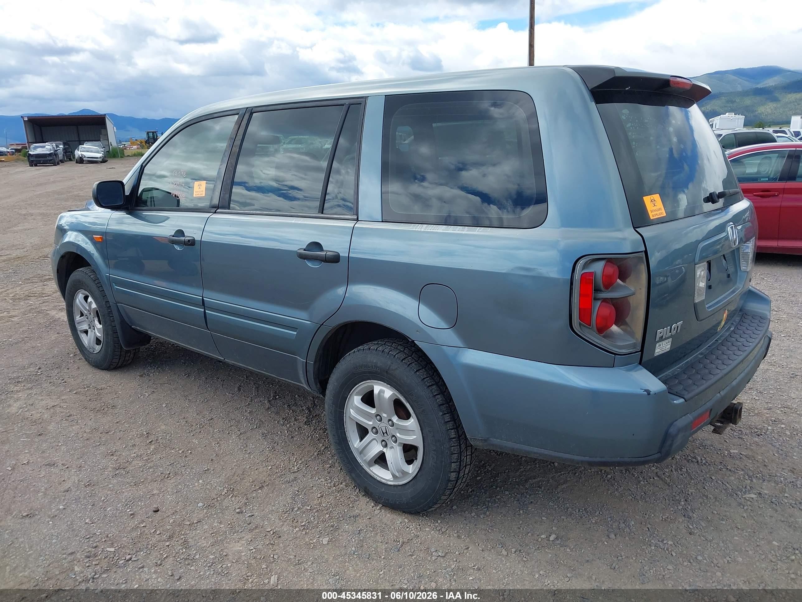 2006 Honda Pilot Lx Blue vin: 2HKYF18106H562979