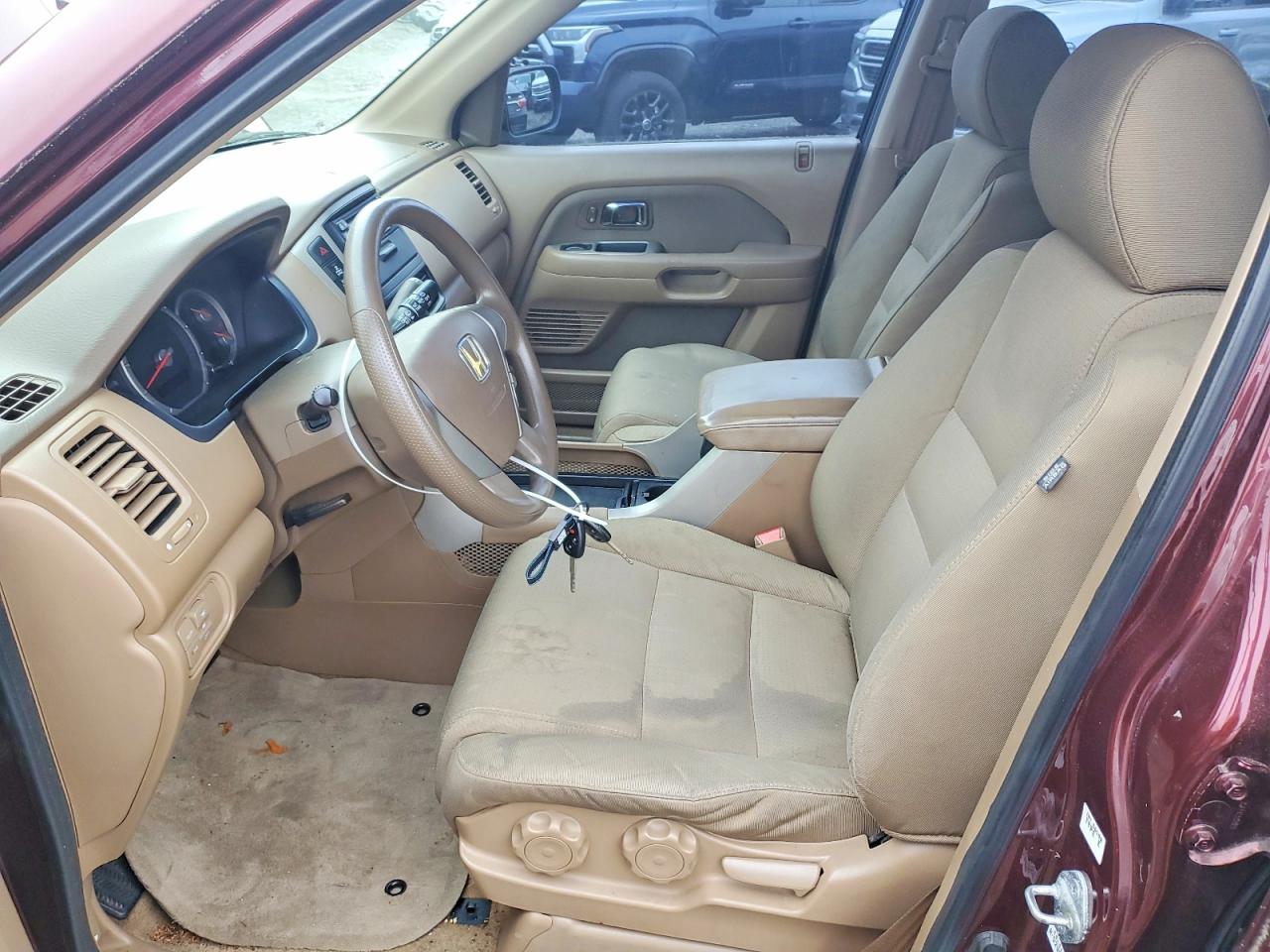 2007 Honda Pilot Lx Burgundy vin: 2HKYF18107H519308