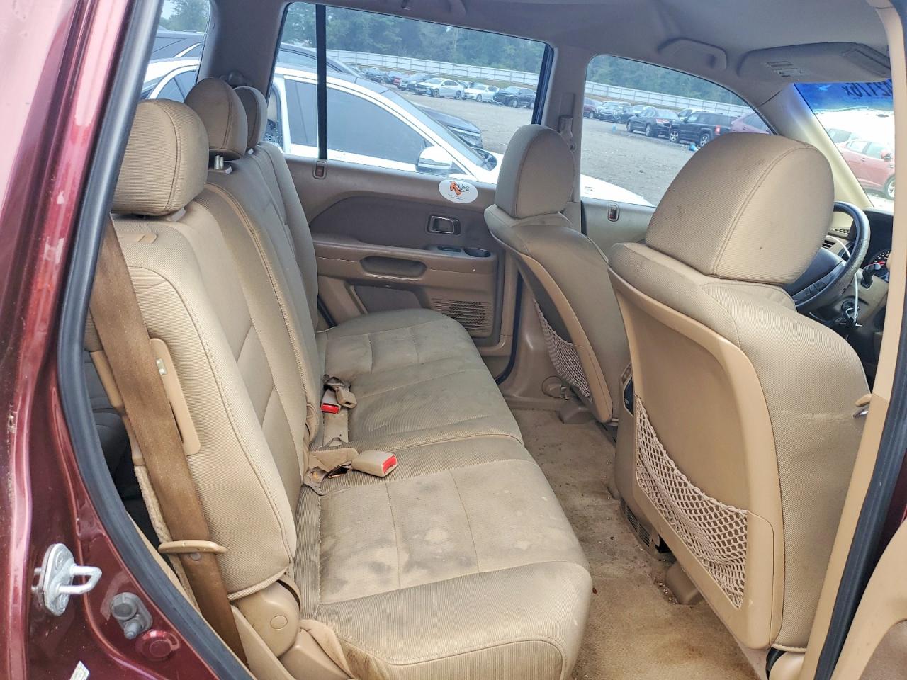 2007 Honda Pilot Lx Burgundy vin: 2HKYF18107H519308