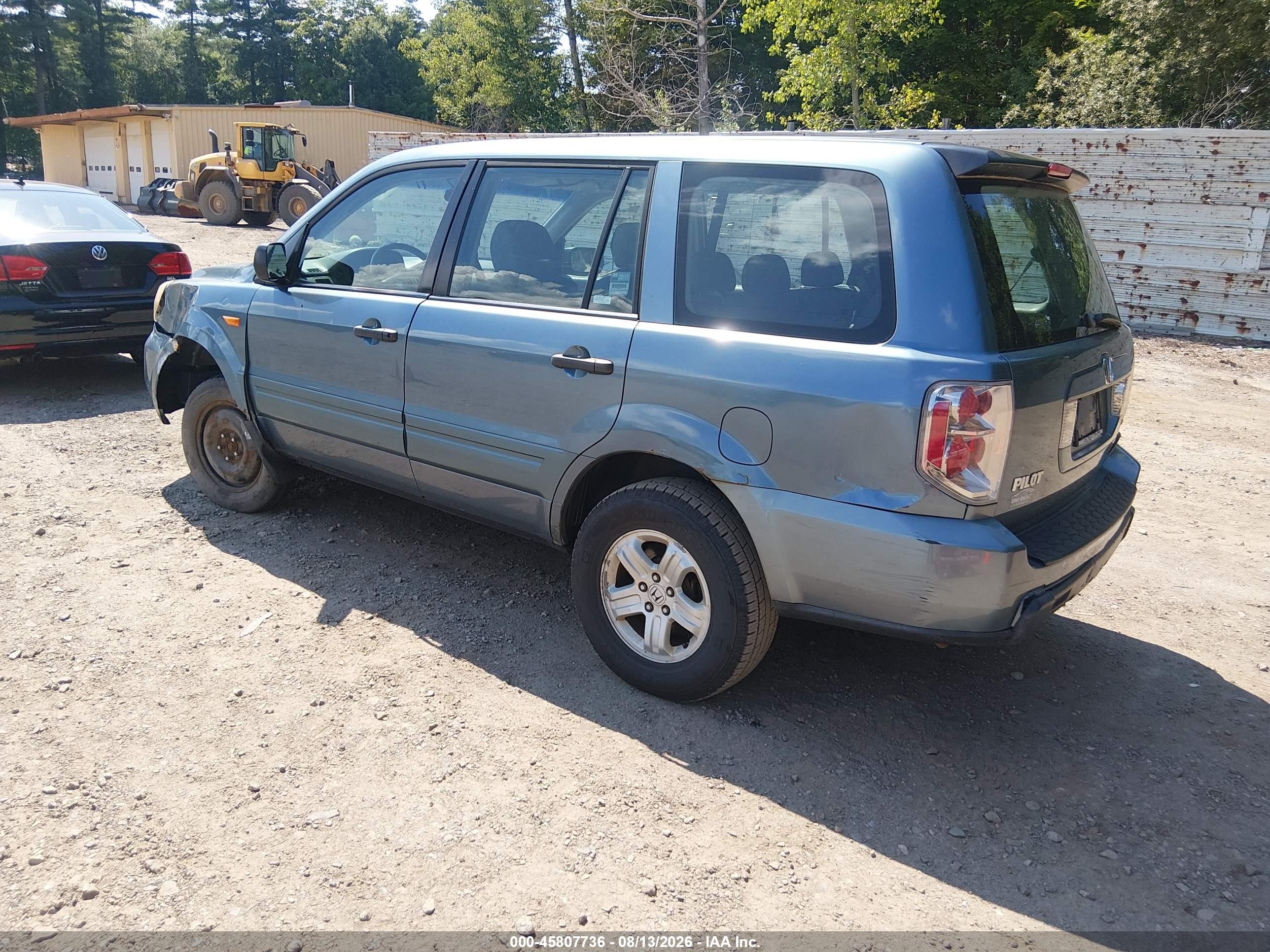 2007 Honda Pilot Lx Light Blue vin: 2HKYF18107H528039