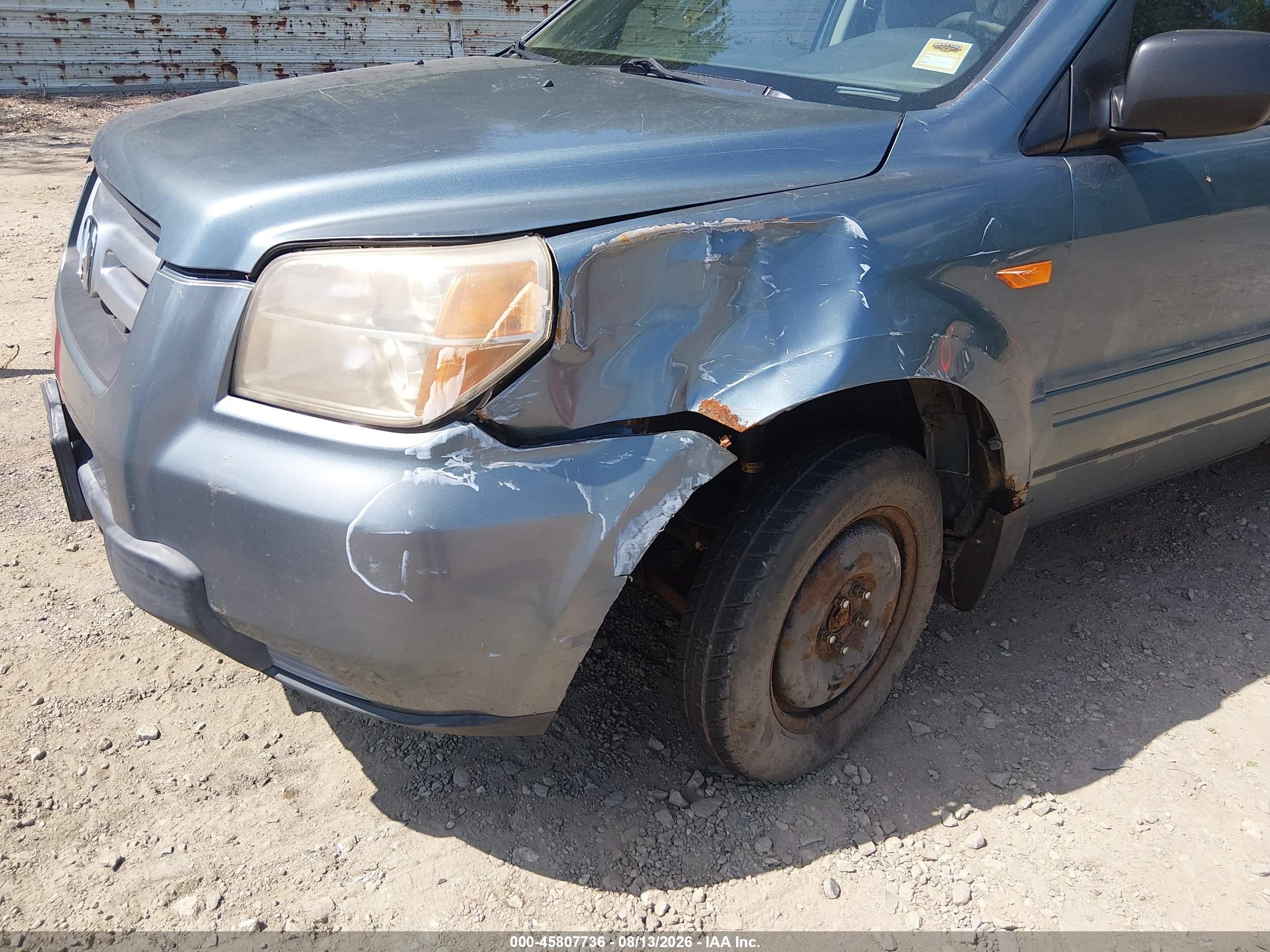 2007 Honda Pilot Lx Light Blue vin: 2HKYF18107H528039
