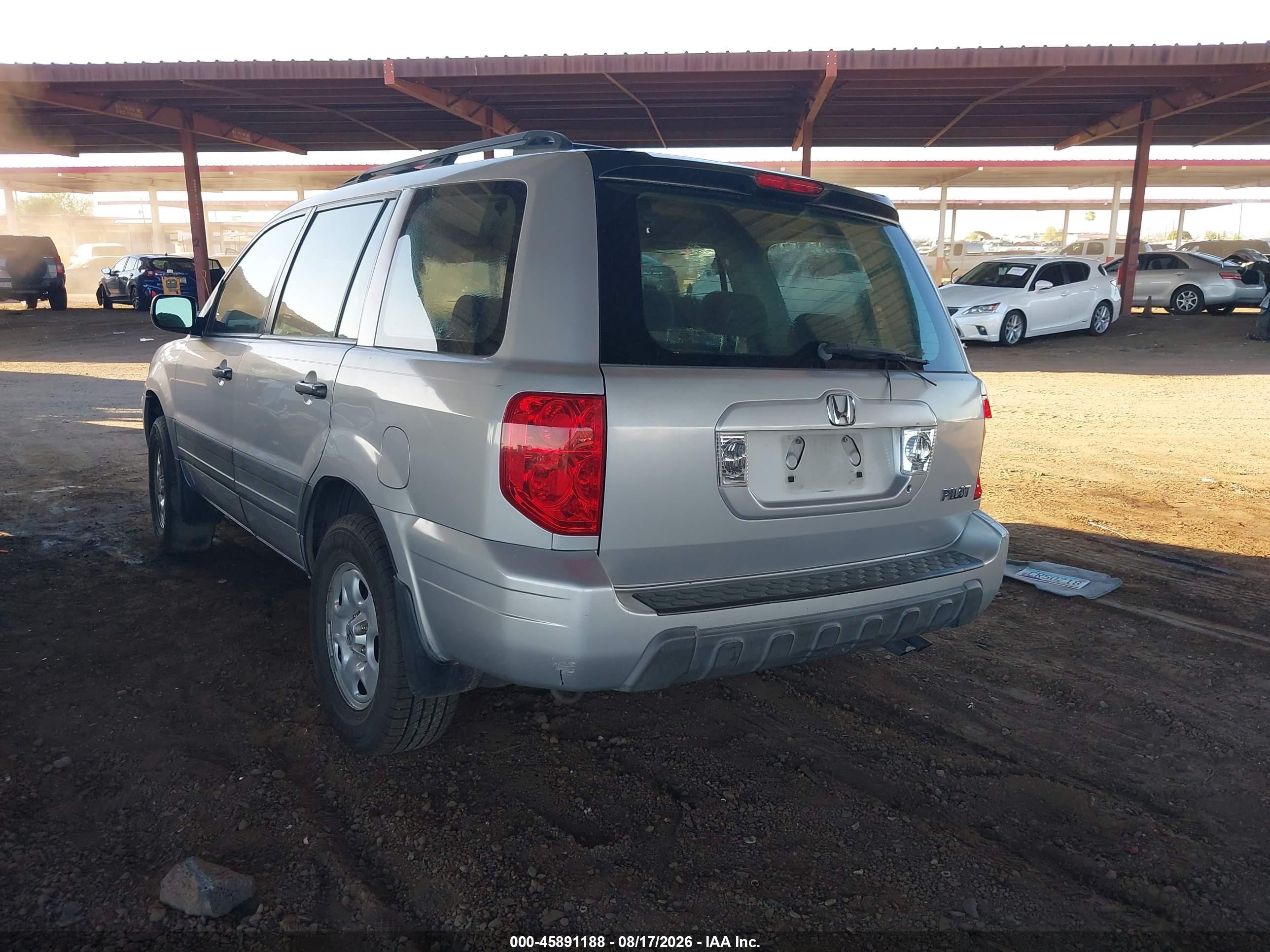 2004 Honda Pilot Lx Silver vin: 2HKYF18114H535321