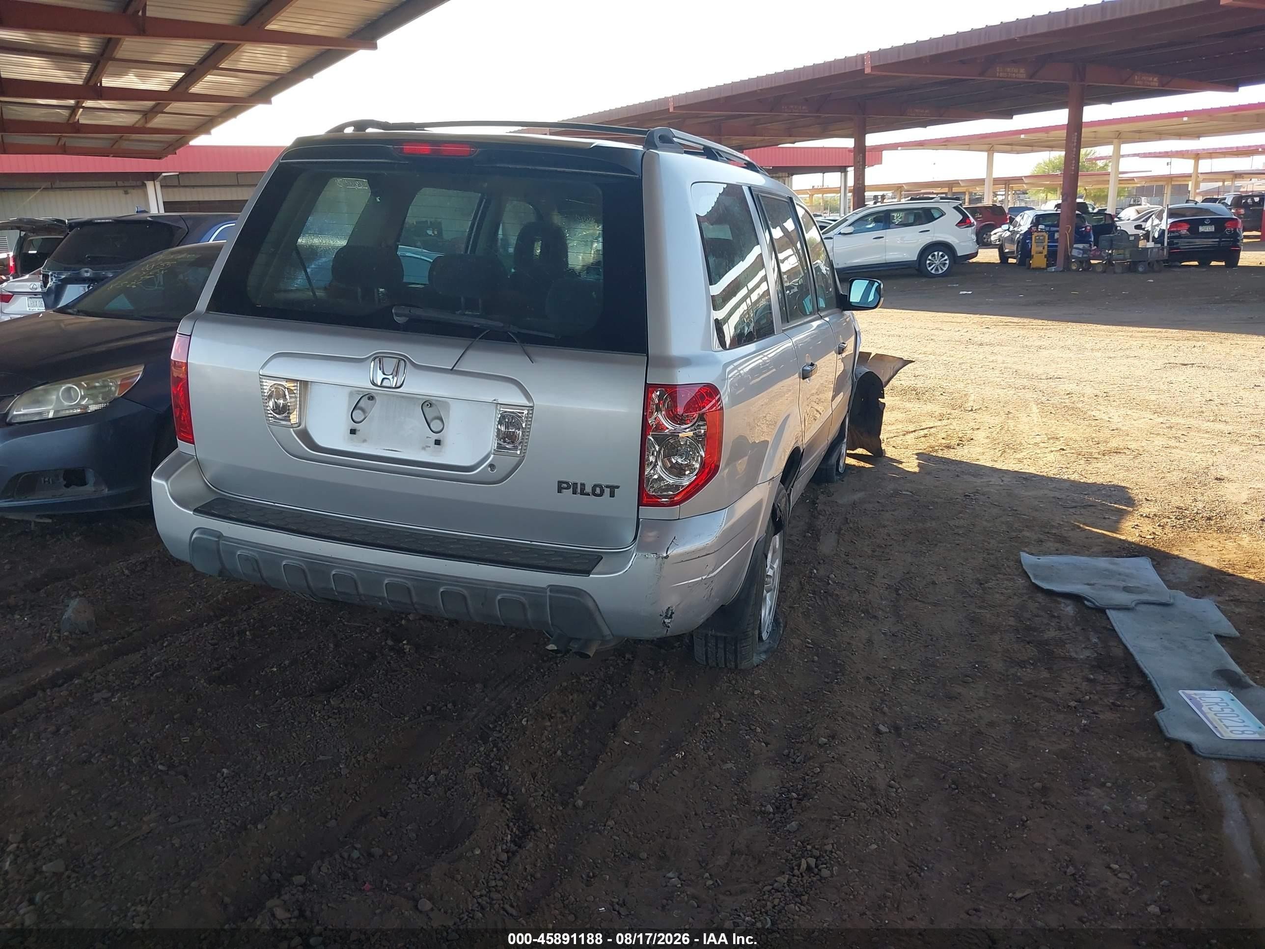 2004 Honda Pilot Lx Silver vin: 2HKYF18114H535321
