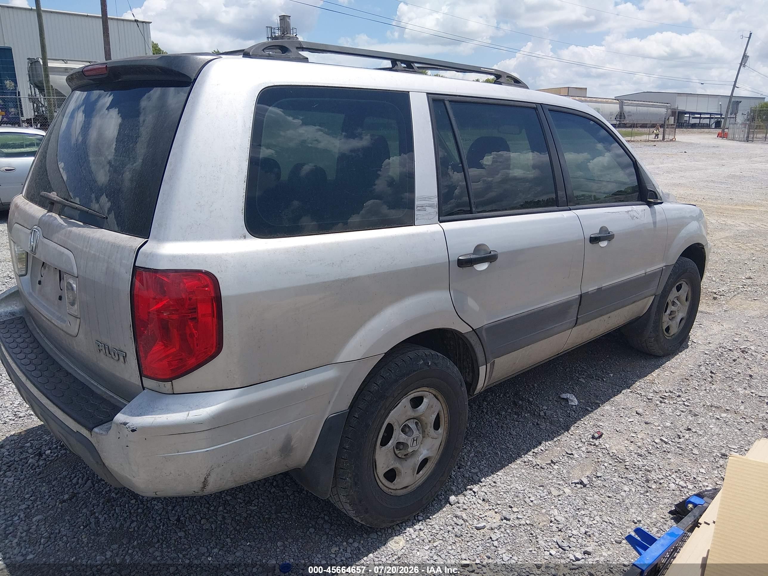 2005 Honda Pilot Lx Gray vin: 2HKYF18115H555862