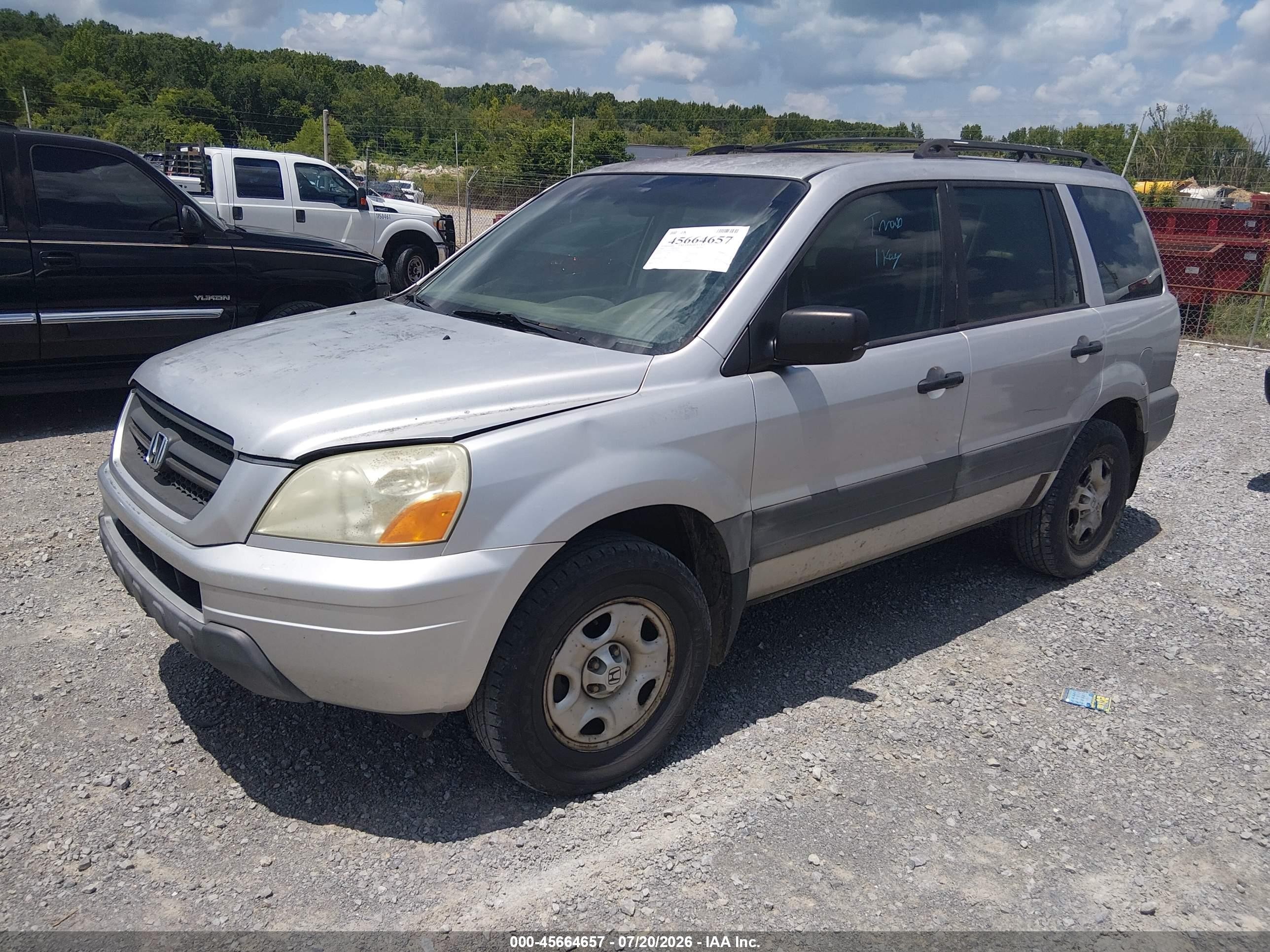 2005 Honda Pilot Lx Gray vin: 2HKYF18115H555862