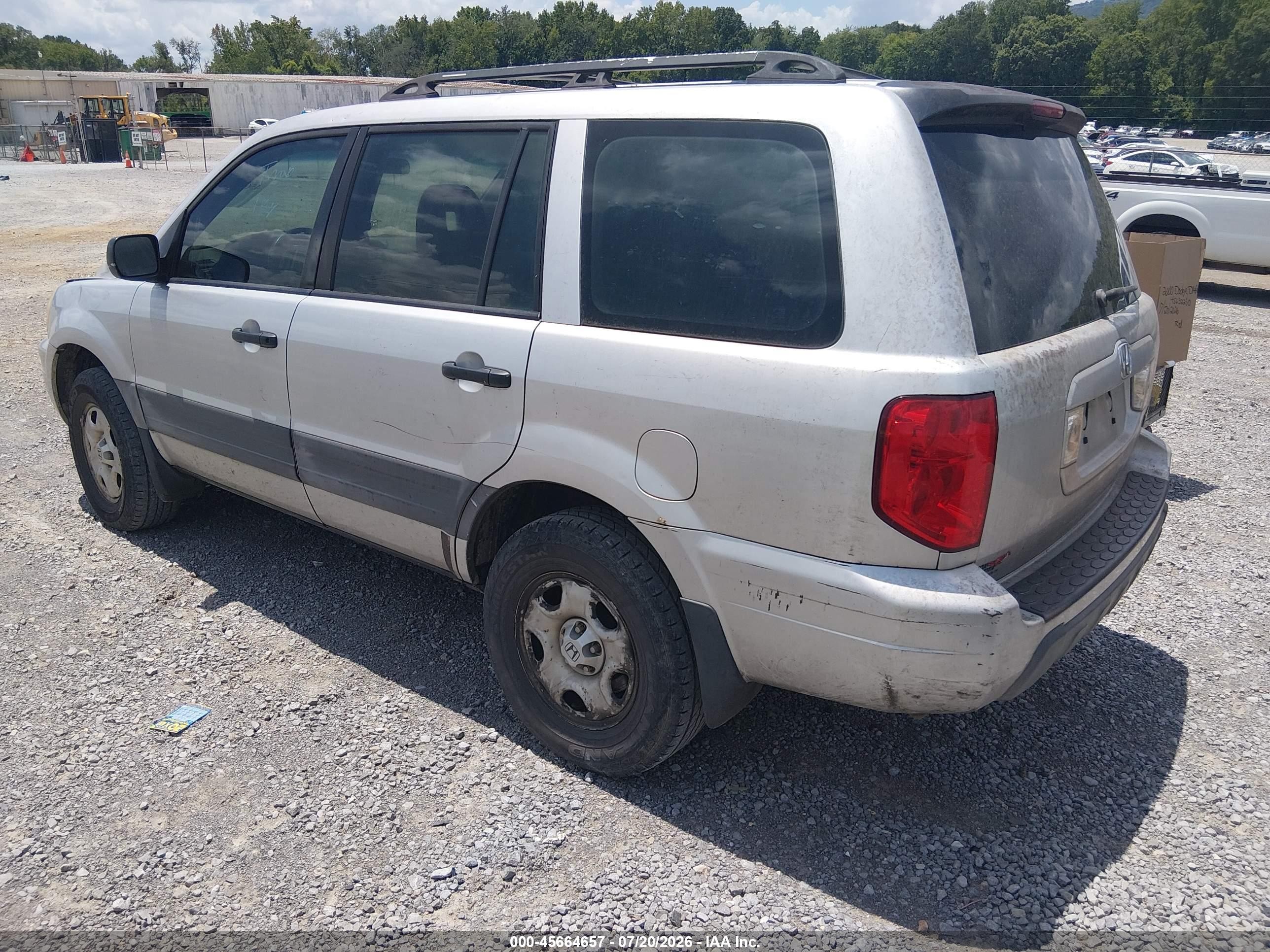 2005 Honda Pilot Lx Gray vin: 2HKYF18115H555862