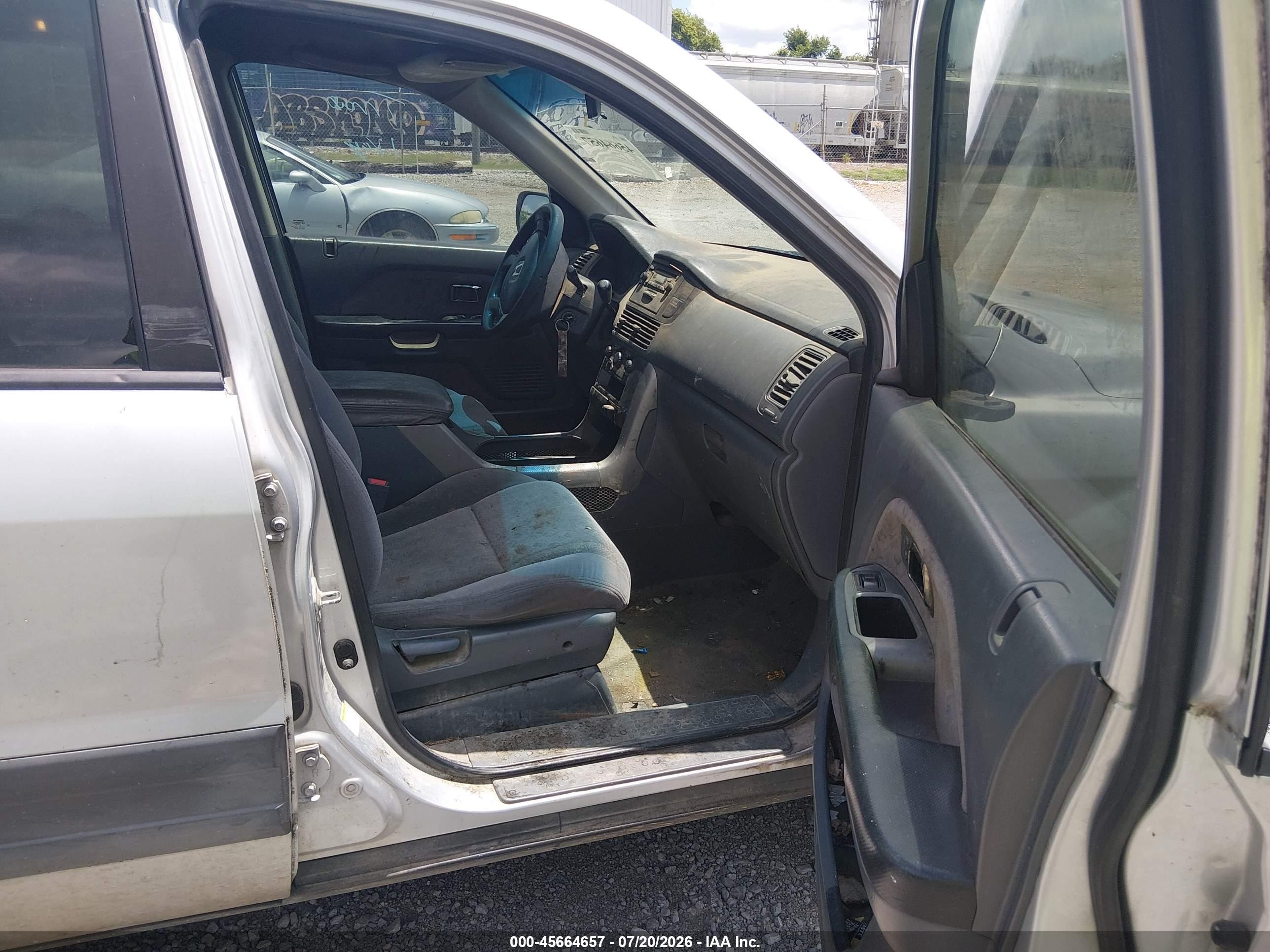 2005 Honda Pilot Lx Gray vin: 2HKYF18115H555862