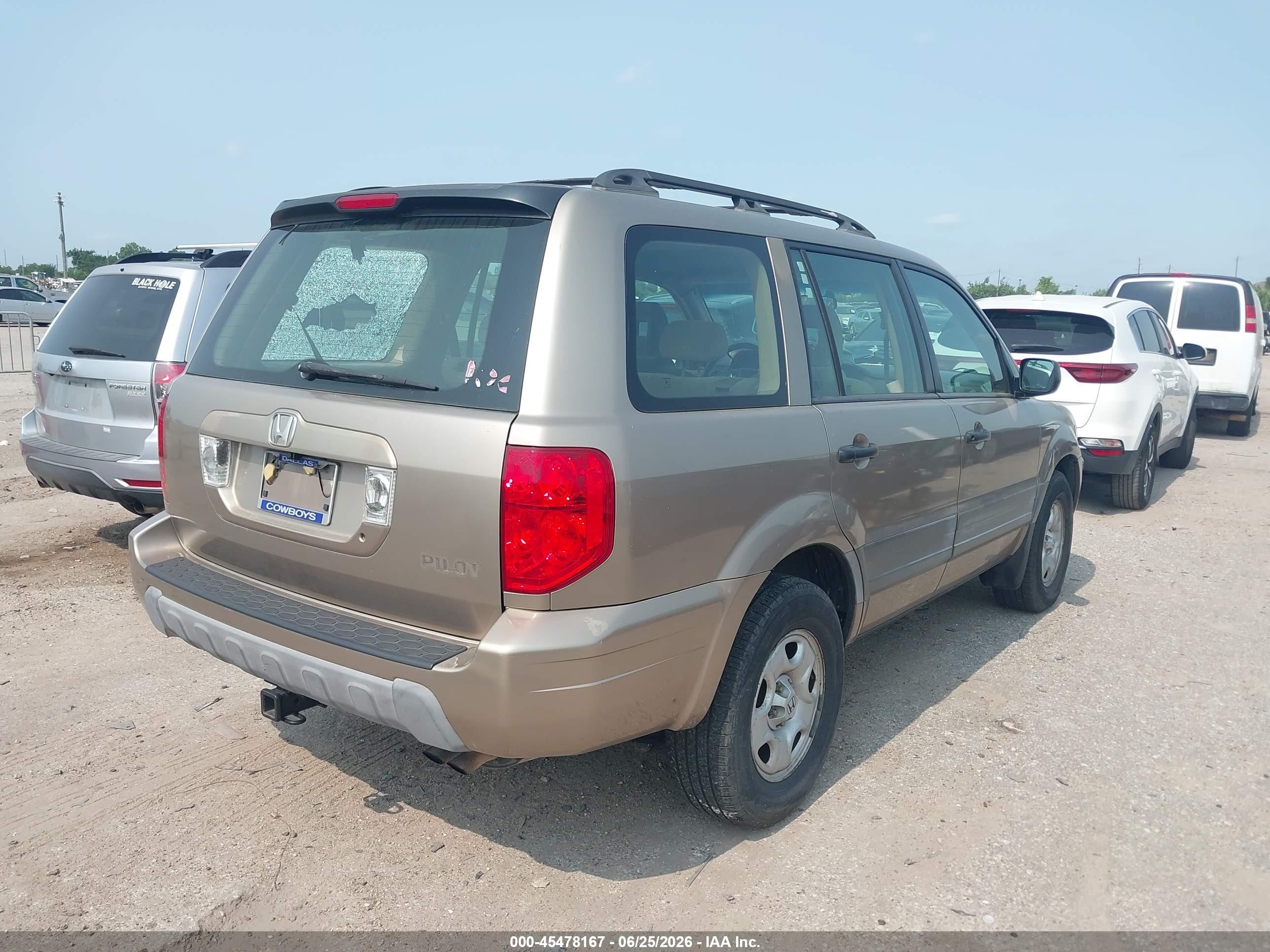 2003 Honda Pilot Lx Gold vin: 2HKYF18123H576992