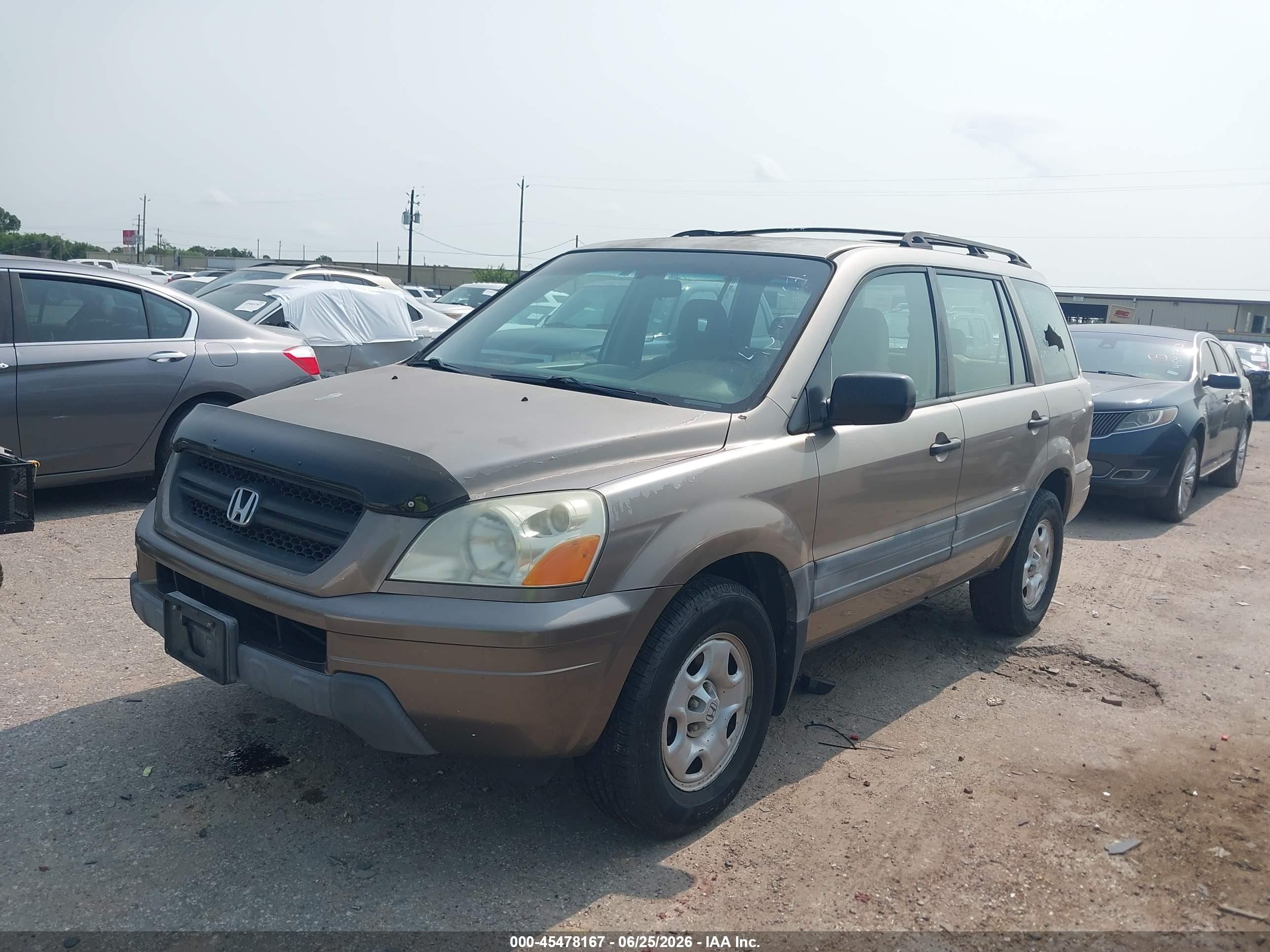 2003 Honda Pilot Lx Gold vin: 2HKYF18123H576992