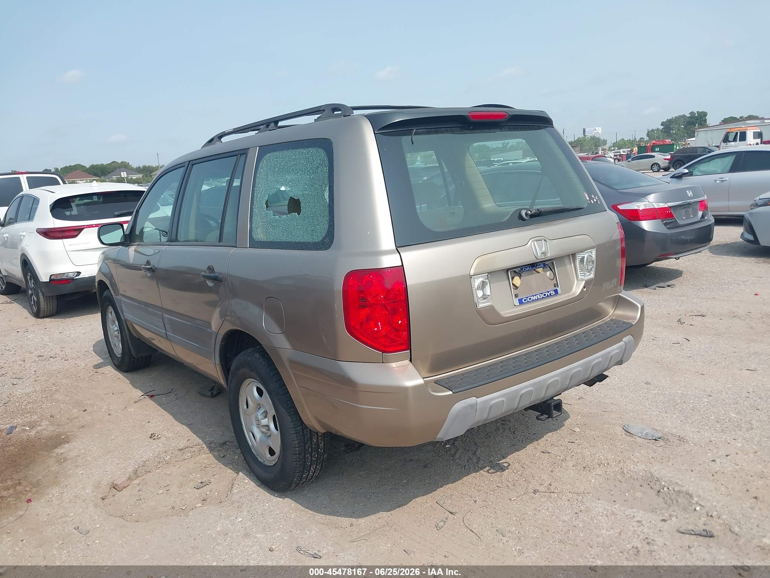 2003 Honda Pilot Lx Gold vin: 2HKYF18123H576992