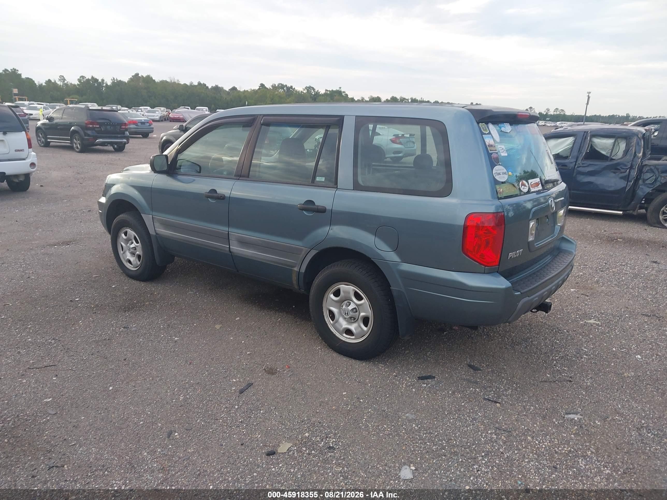 2005 Honda Pilot Lx Green vin: 2HKYF18125H547561