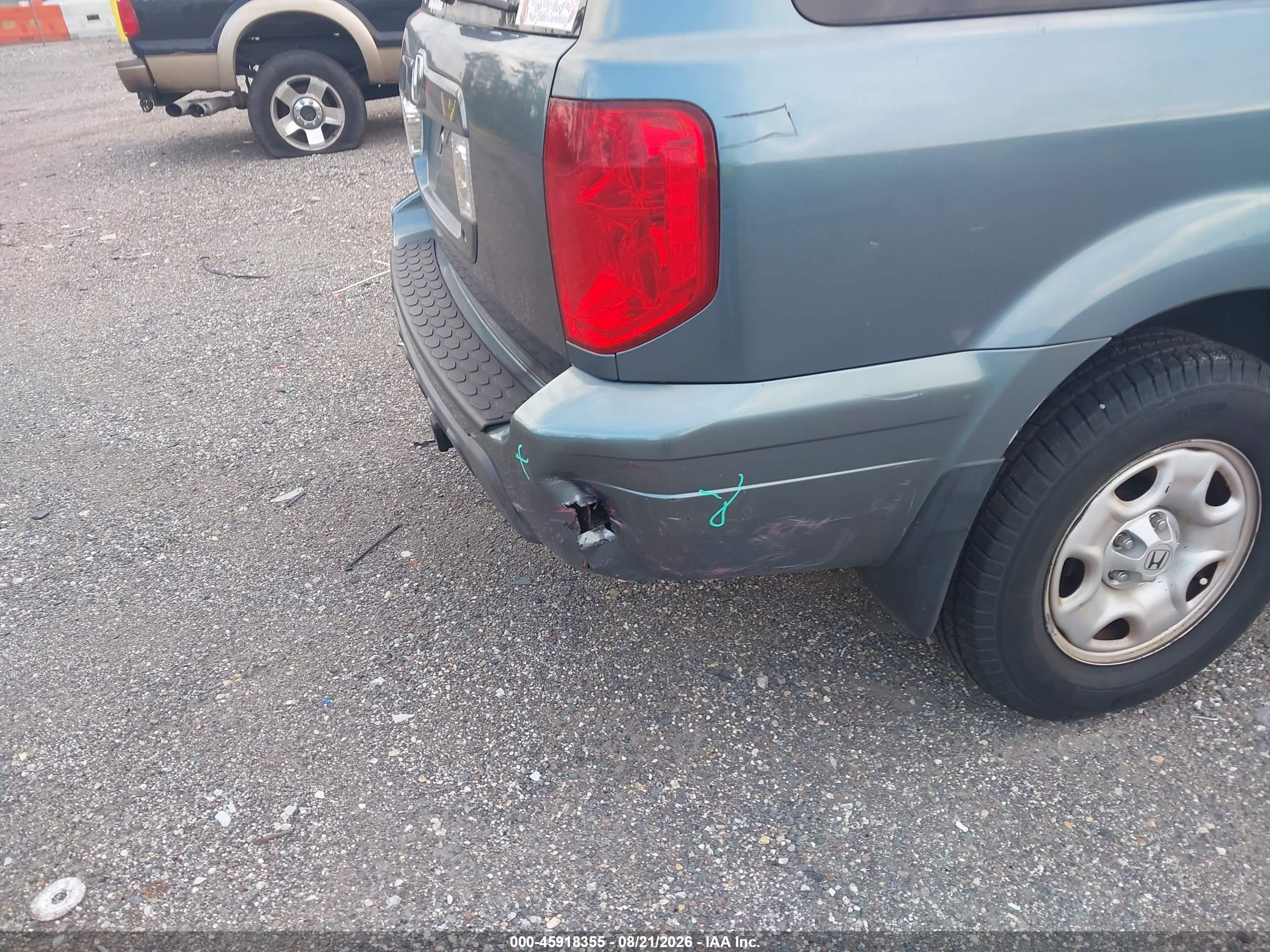 2005 Honda Pilot Lx Green vin: 2HKYF18125H547561