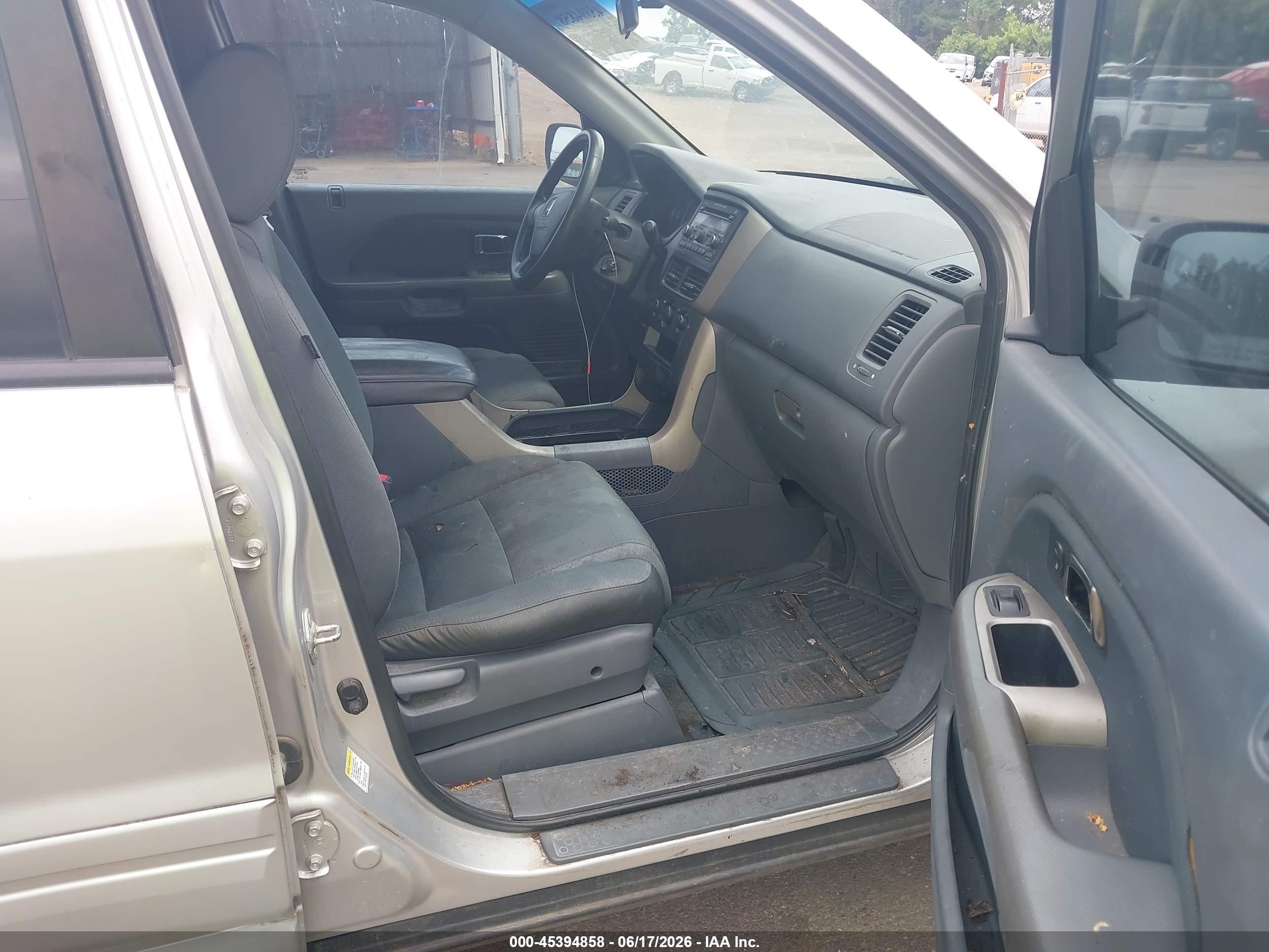2006 Honda Pilot Lx Gray vin: 2HKYF18126H520894
