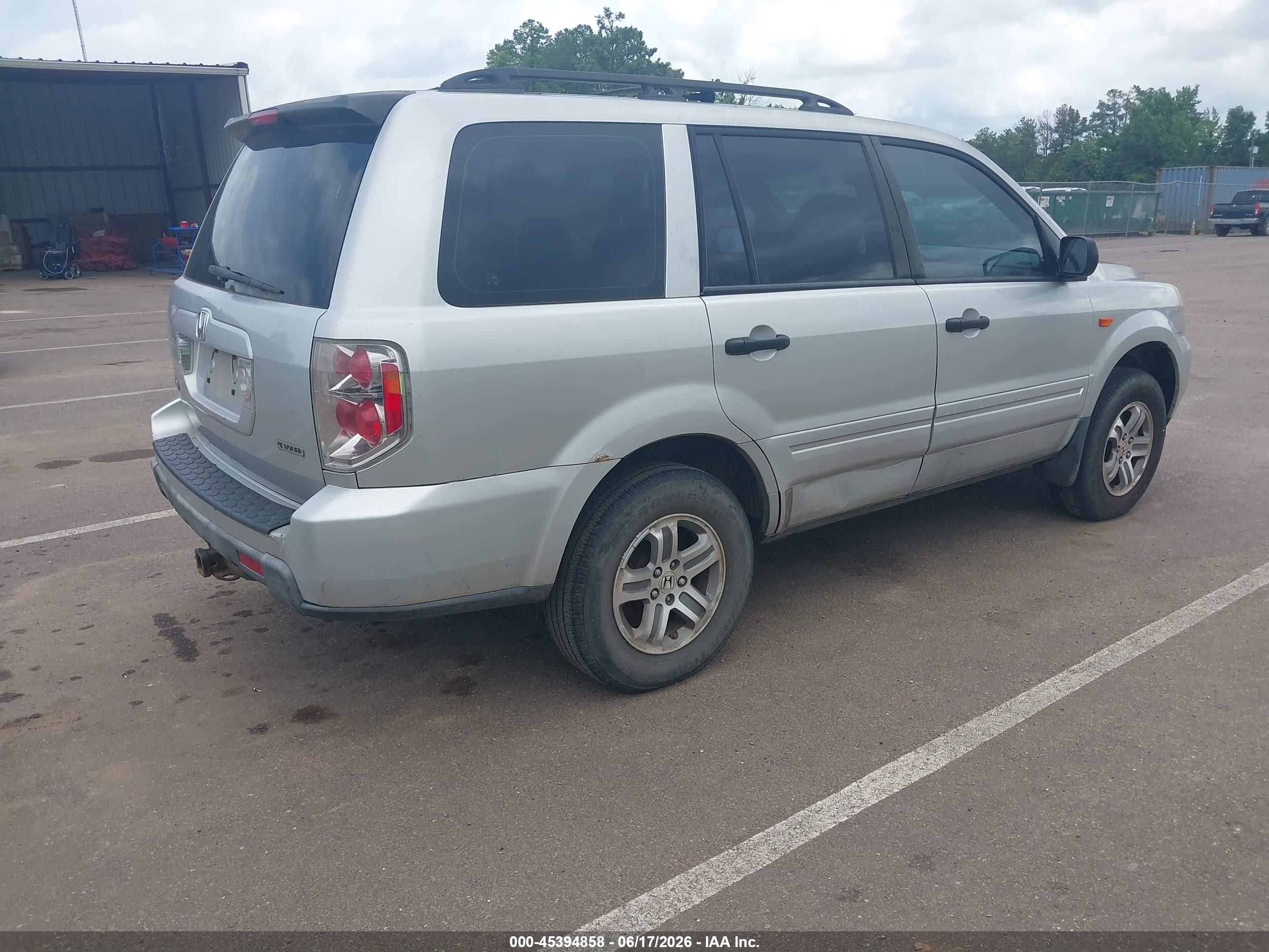 2006 Honda Pilot Lx Gray vin: 2HKYF18126H520894