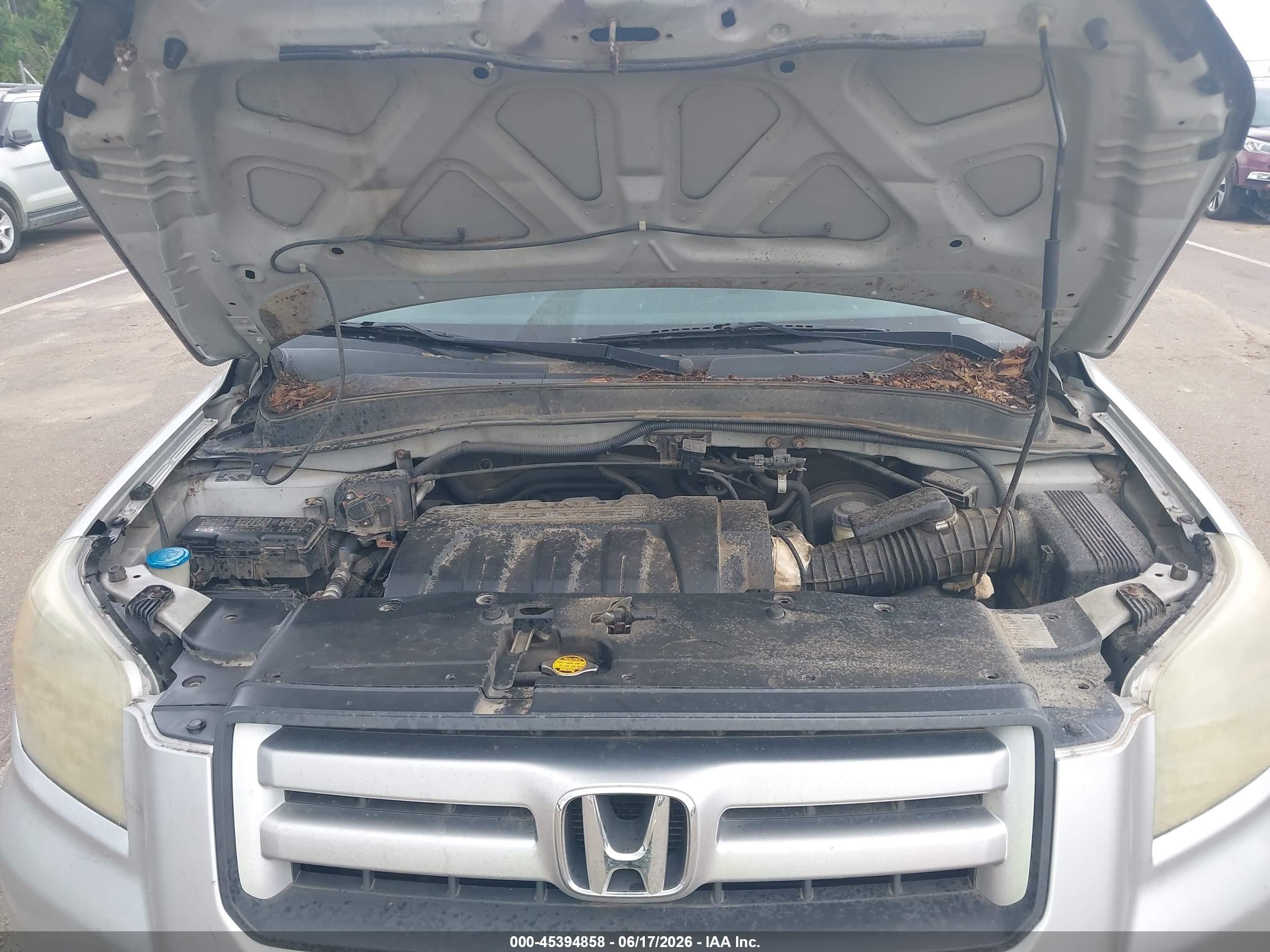 2006 Honda Pilot Lx Gray vin: 2HKYF18126H520894