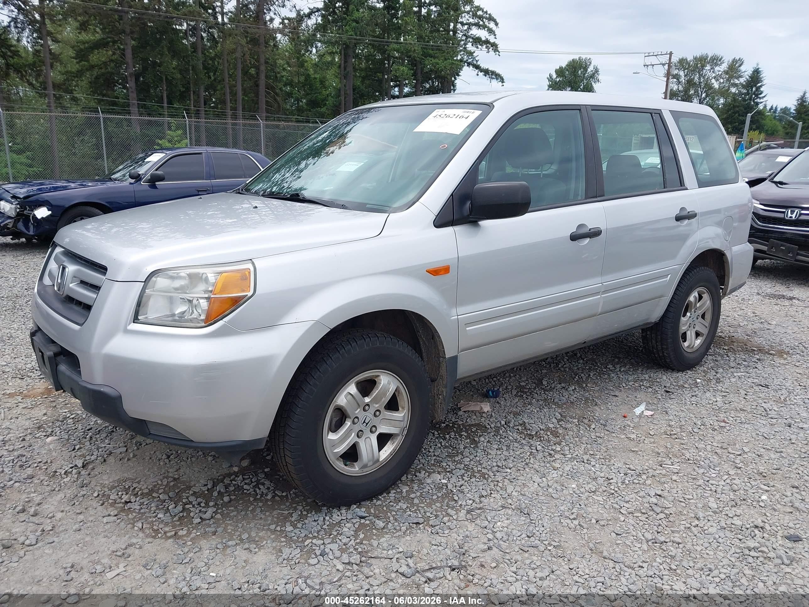 2006 Honda Pilot Lx Silver vin: 2HKYF18126H538618