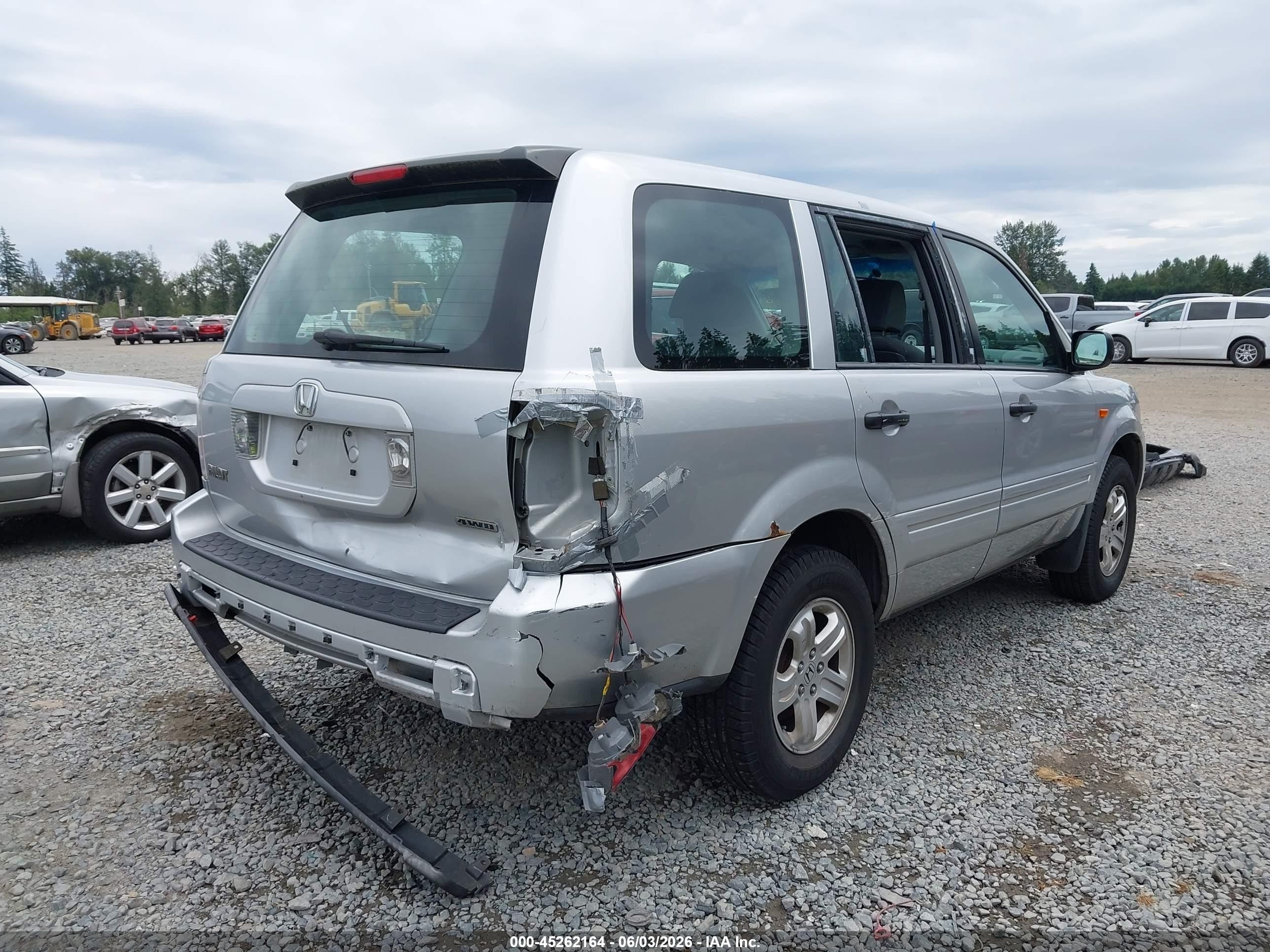2006 Honda Pilot Lx Silver vin: 2HKYF18126H538618