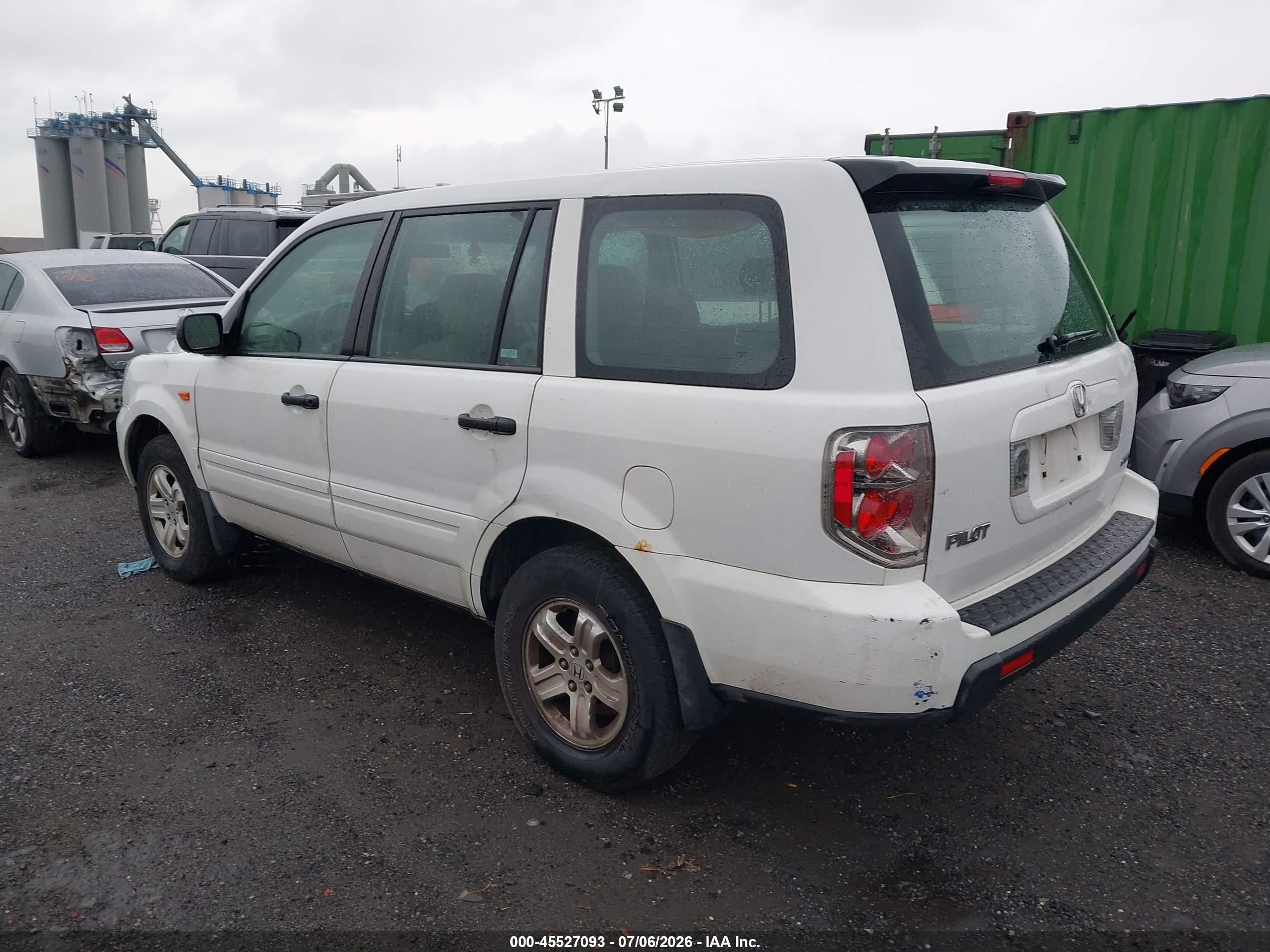 2006 Honda Pilot Lx White vin: 2HKYF18126H551451