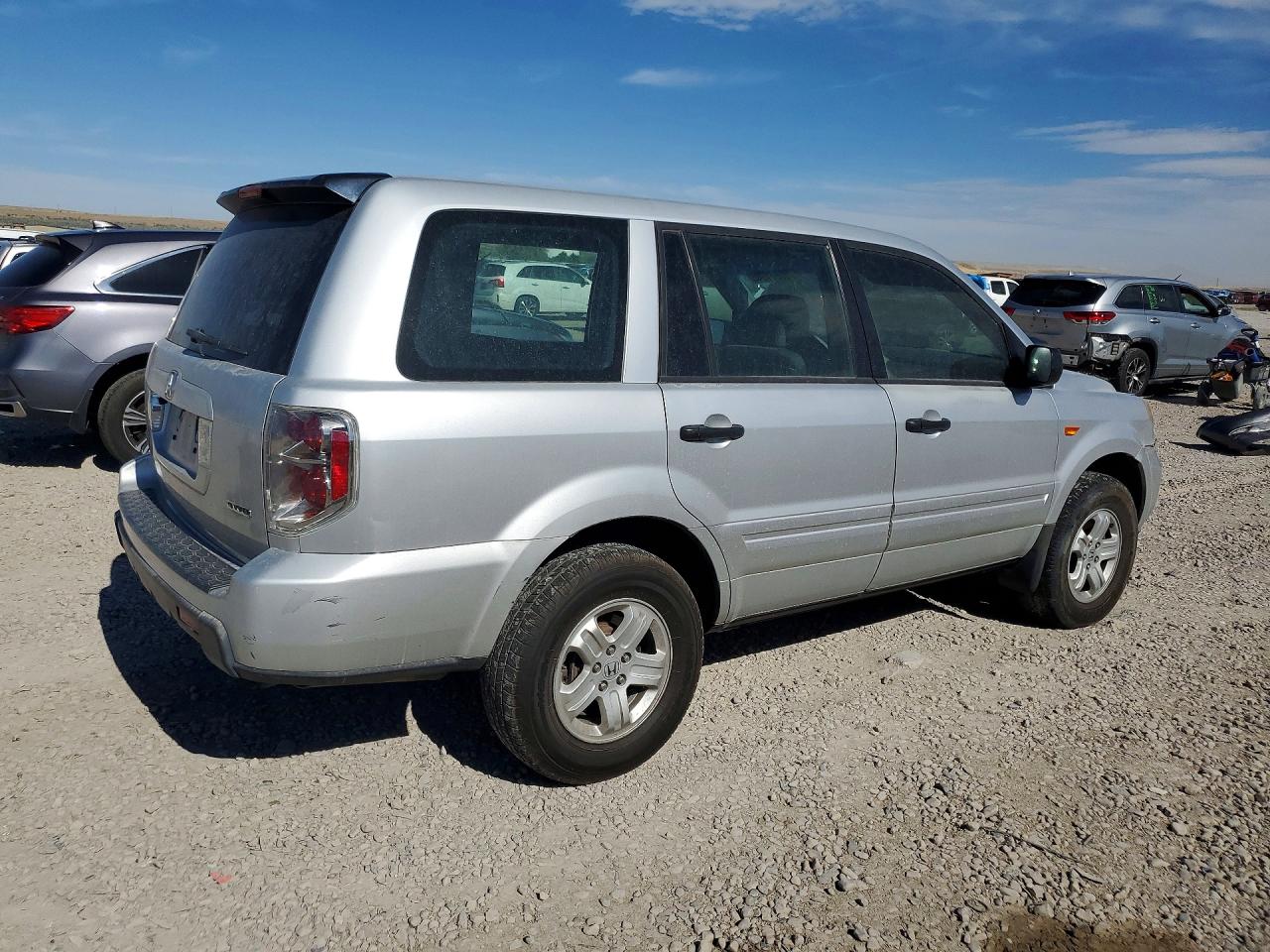 2007 Honda Pilot Lx Silver vin: 2HKYF18137H518864