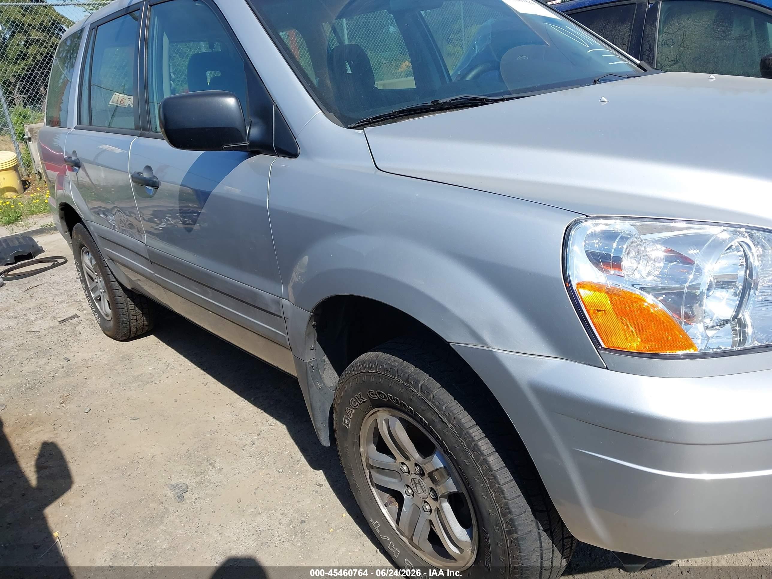 2003 Honda Pilot Lx Silver vin: 2HKYF18143H501422
