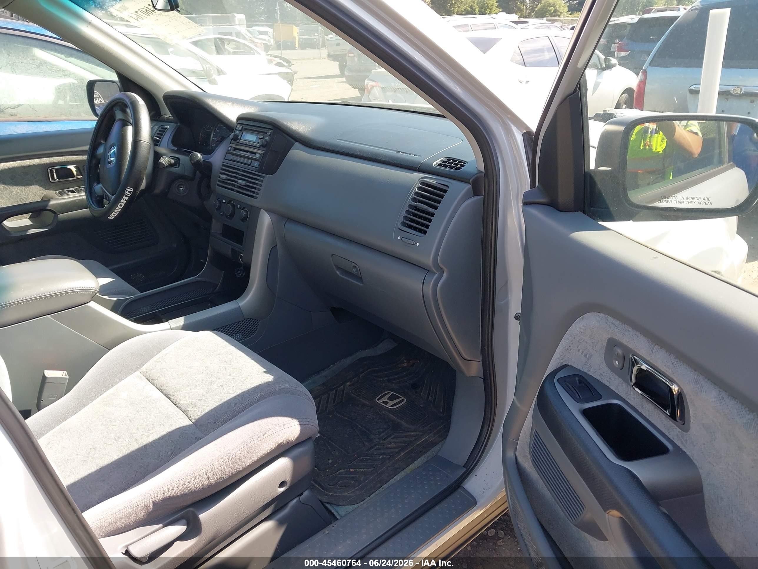2003 Honda Pilot Lx Silver vin: 2HKYF18143H501422