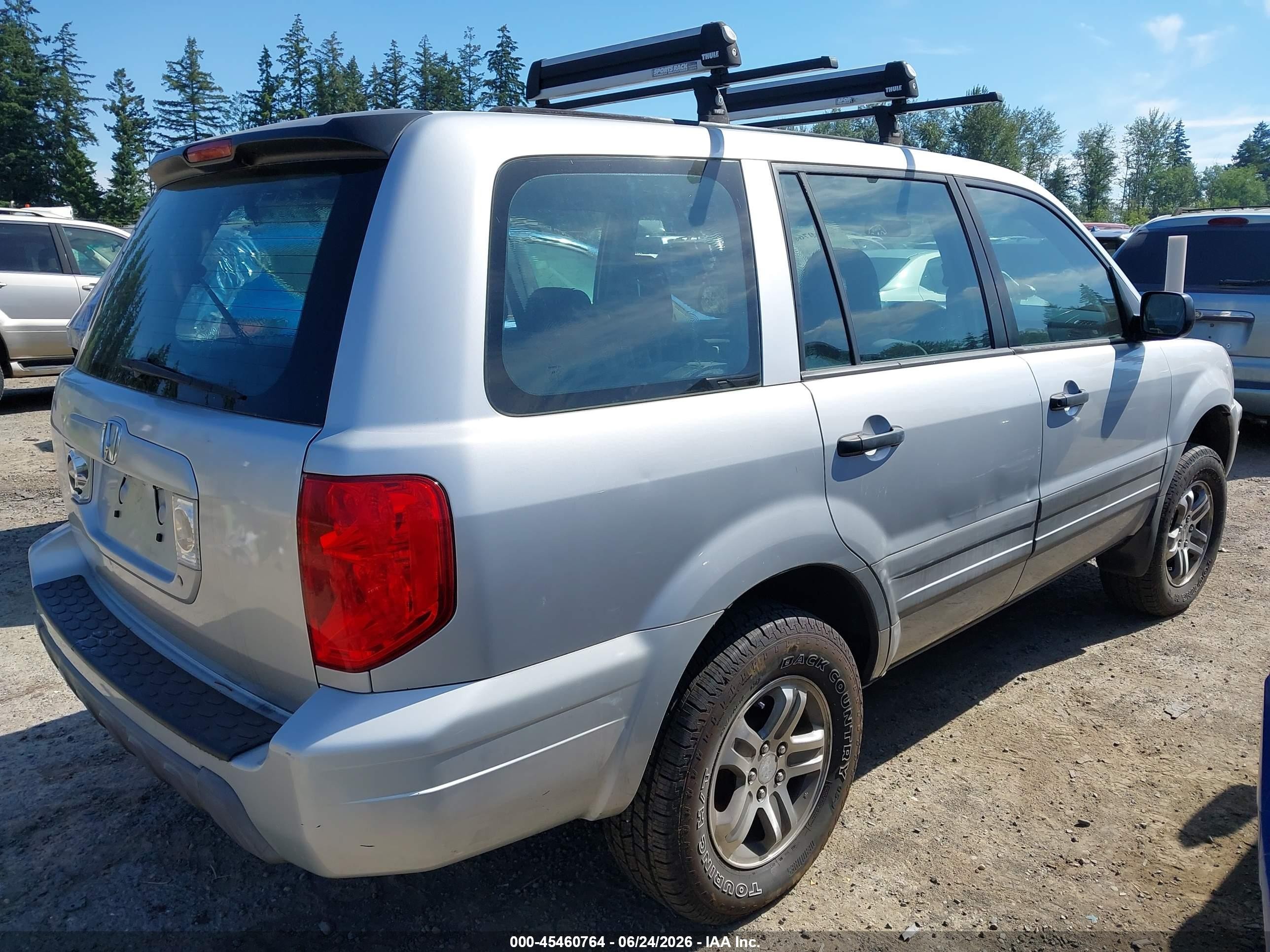 2003 Honda Pilot Lx Silver vin: 2HKYF18143H501422