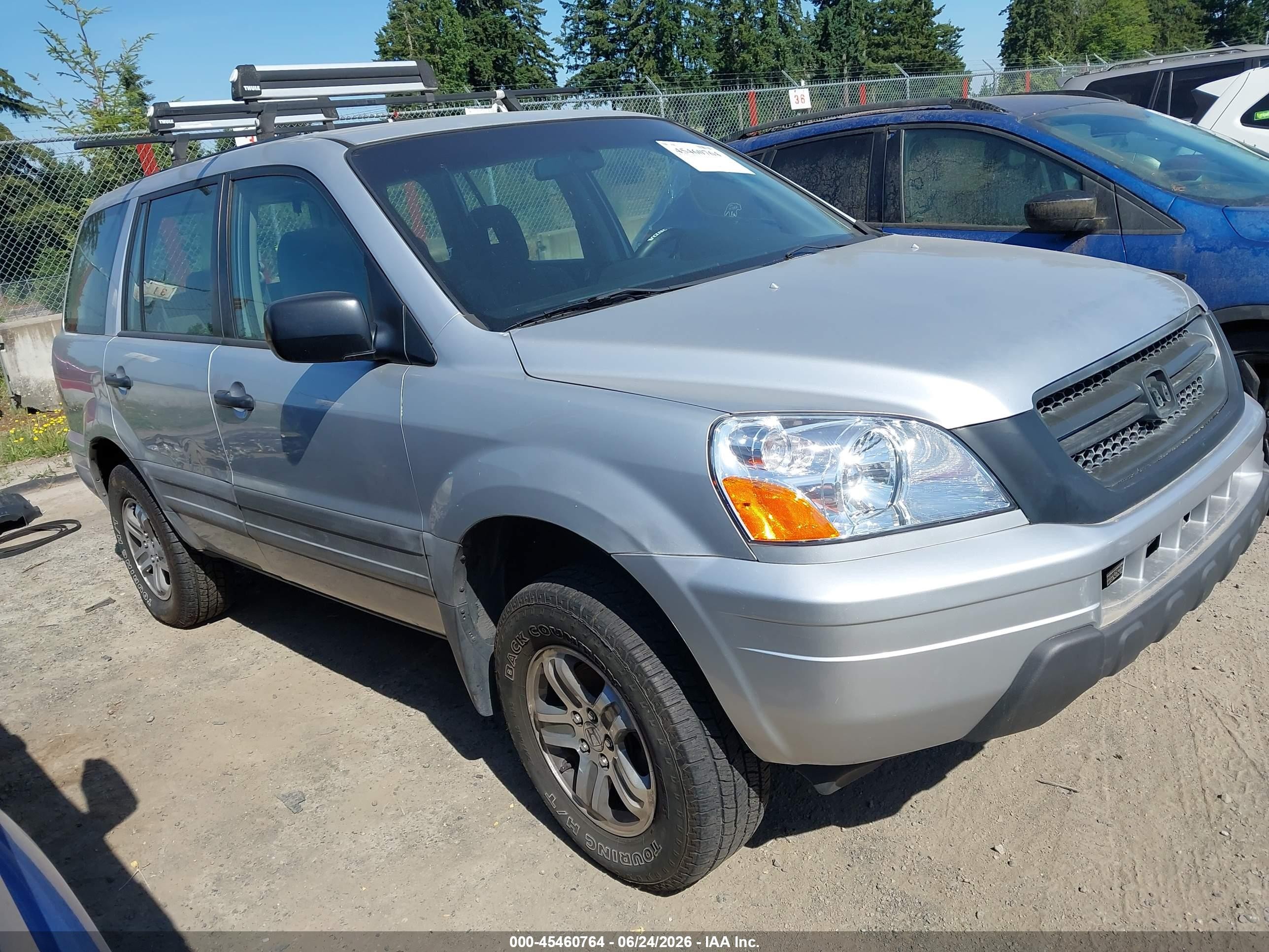 2003 Honda Pilot Lx Silver vin: 2HKYF18143H501422
