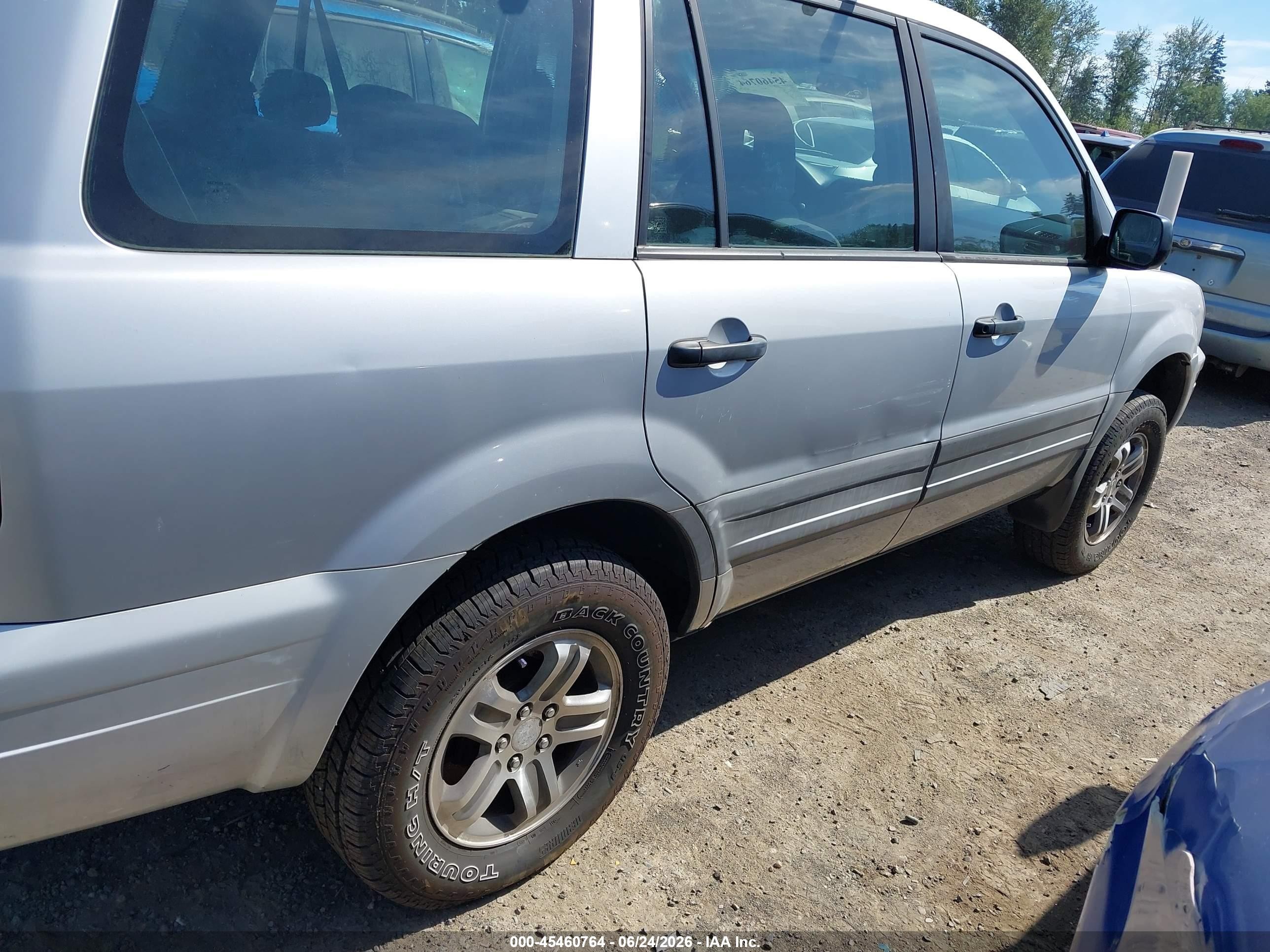 2003 Honda Pilot Lx Silver vin: 2HKYF18143H501422